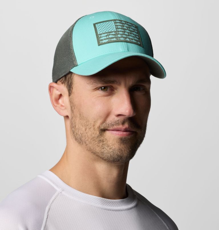 pfg fish flag mesh ball cap