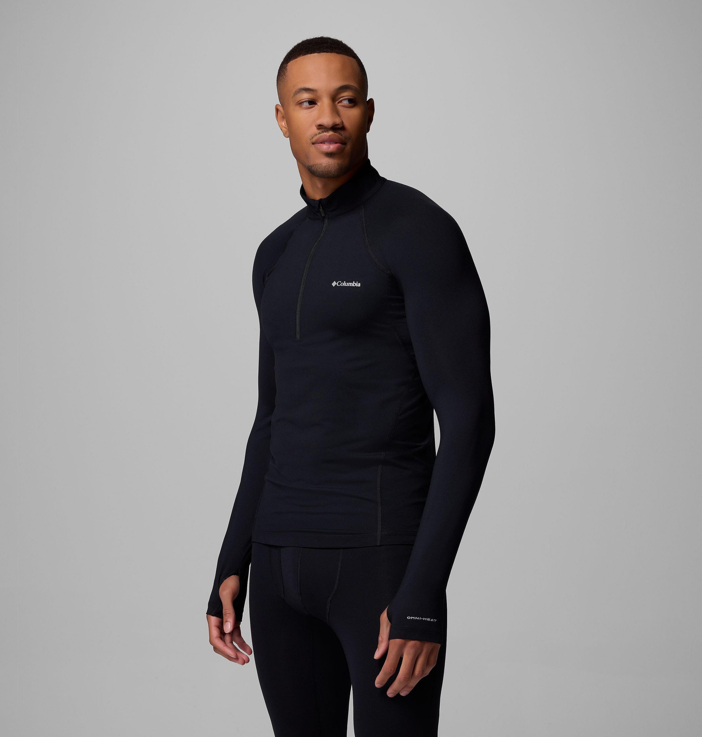 omni-heat halfzware baselayer met halve rits voor heren
