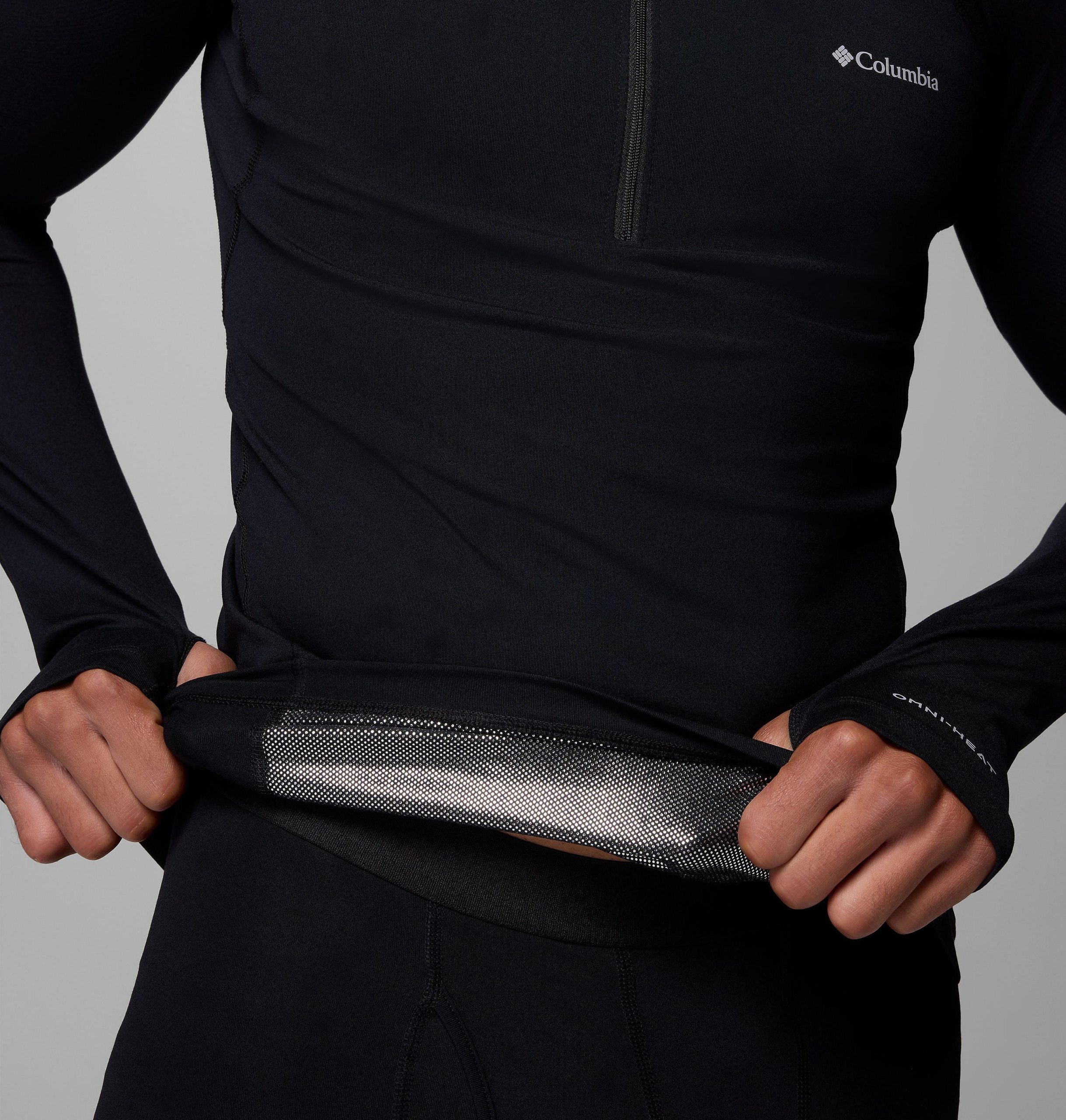 omni-heat halfzware baselayer met halve rits voor heren