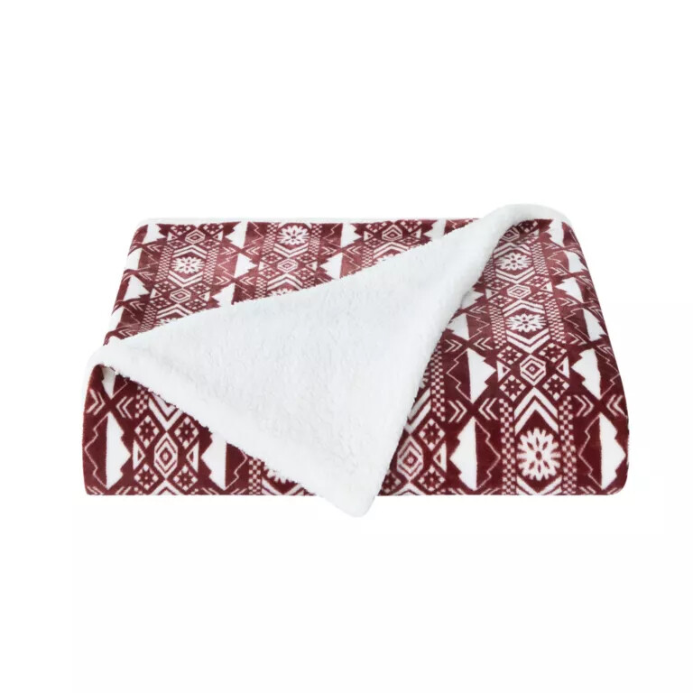 cozy sherpa plush throw