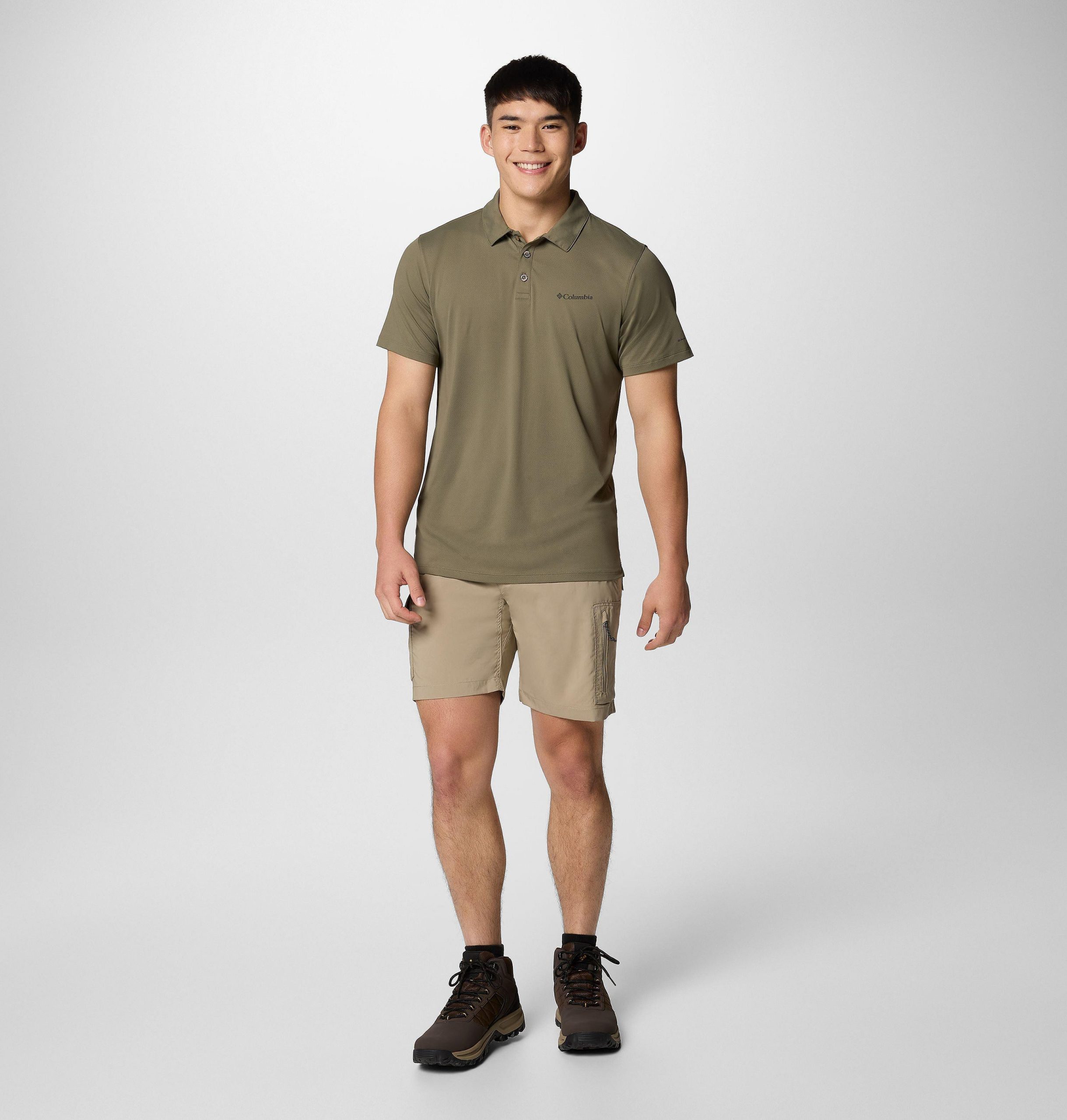 heren tech trail utility polo - lang
