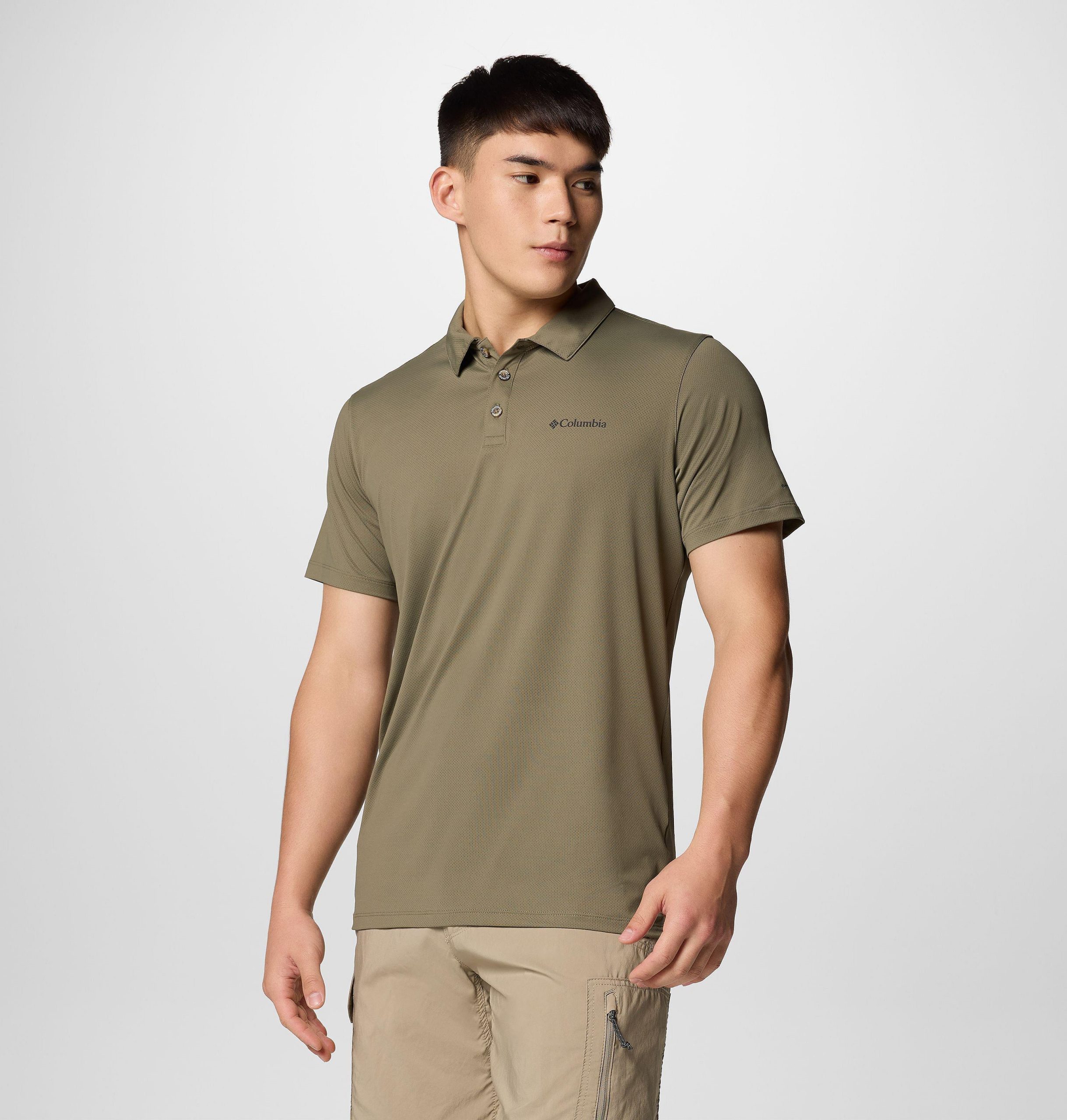 heren tech trail utility polo - lang