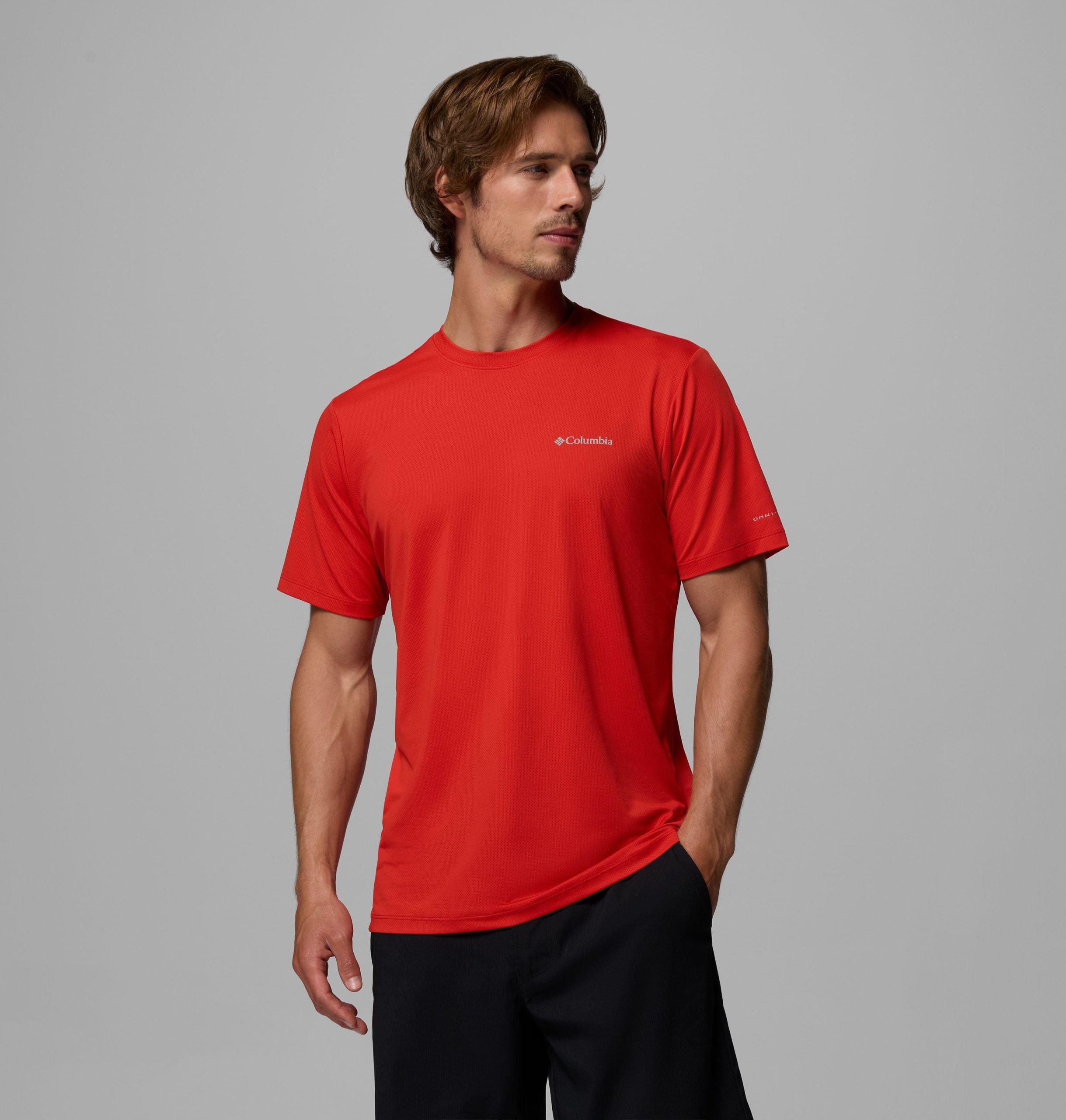 heren tech trail utility short sleeve crew - lang