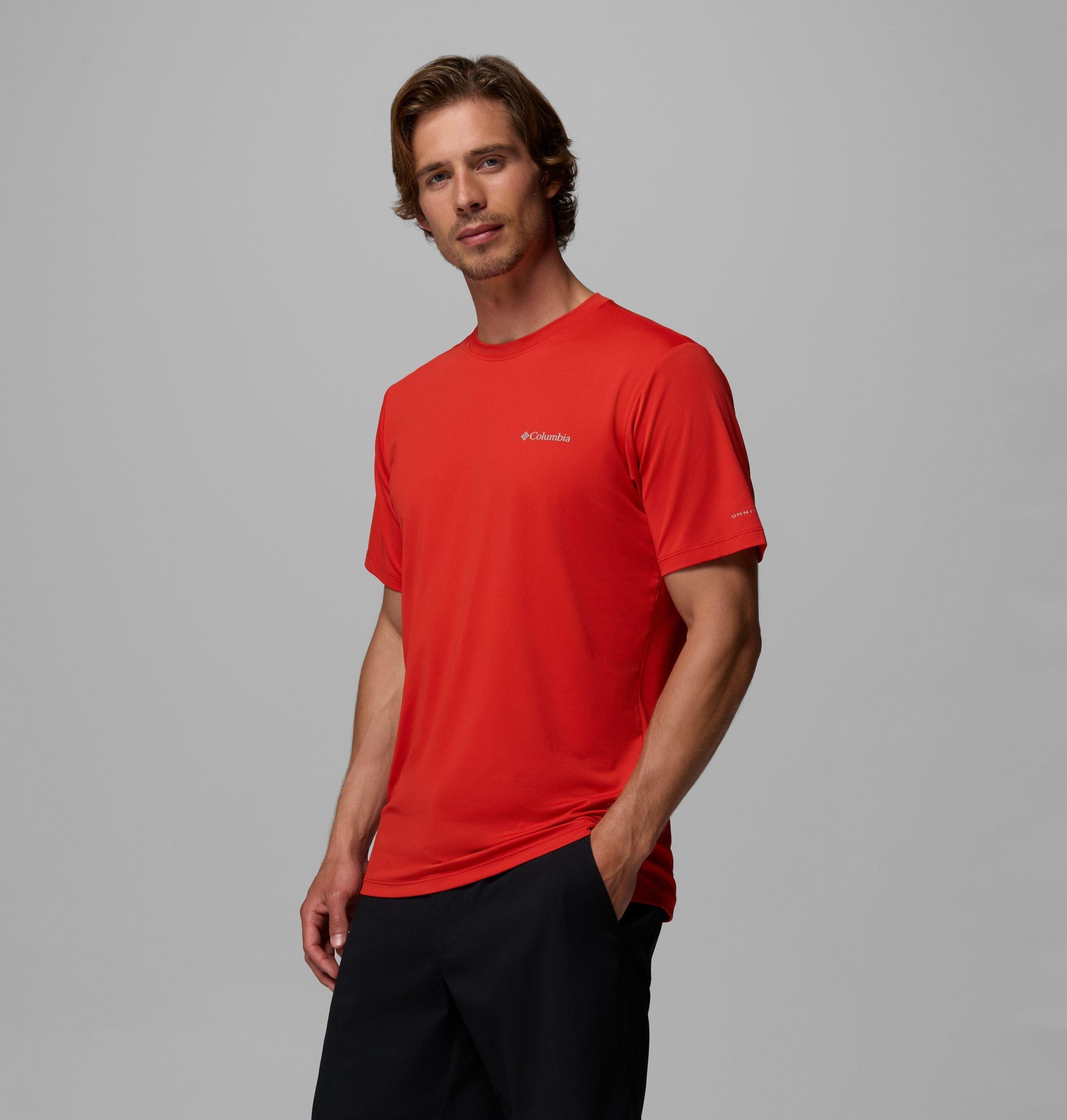 heren tech trail utility short sleeve crew - lang