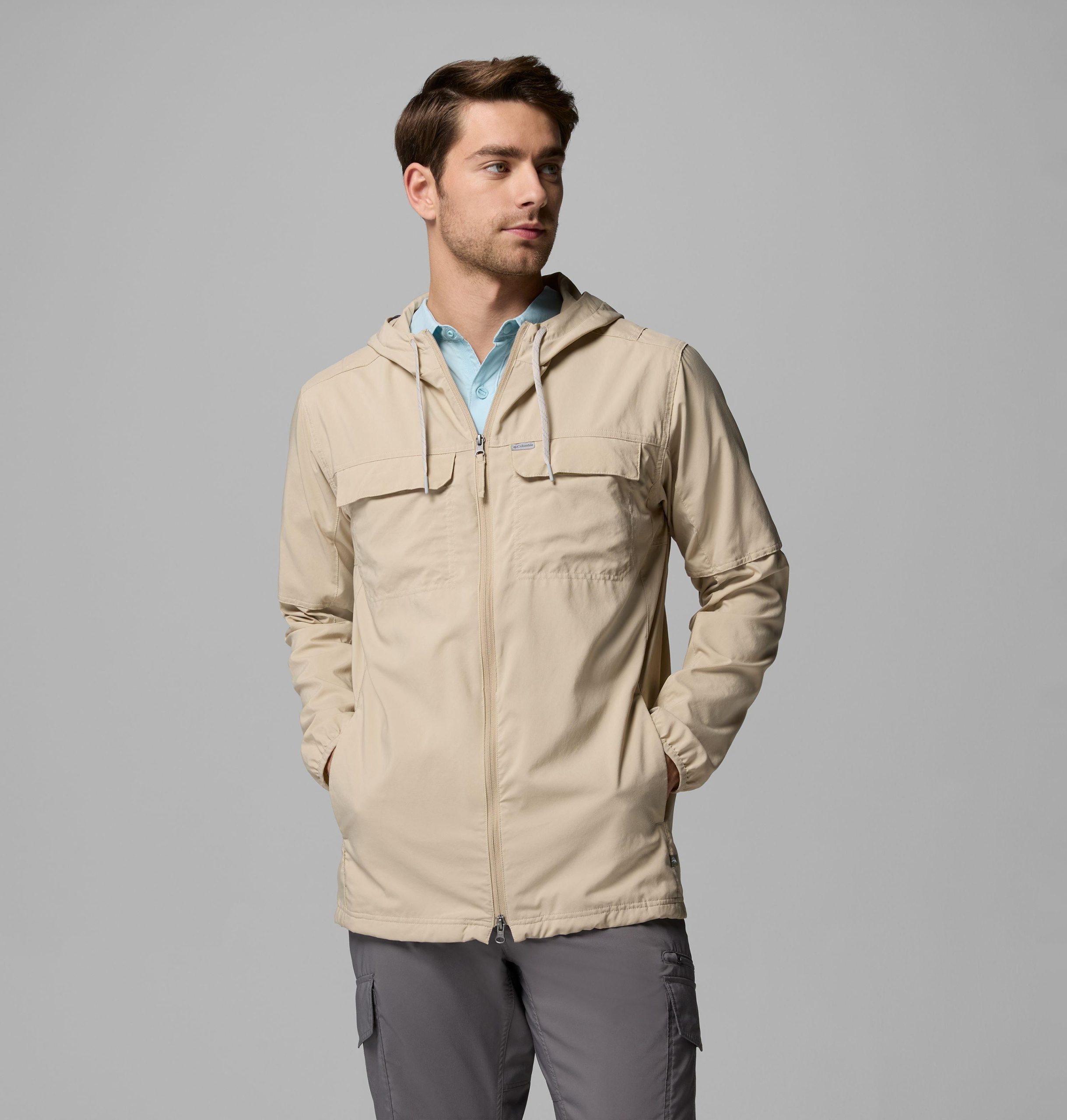 skien valley herenshirt met capuchon en lange mouwen - lang