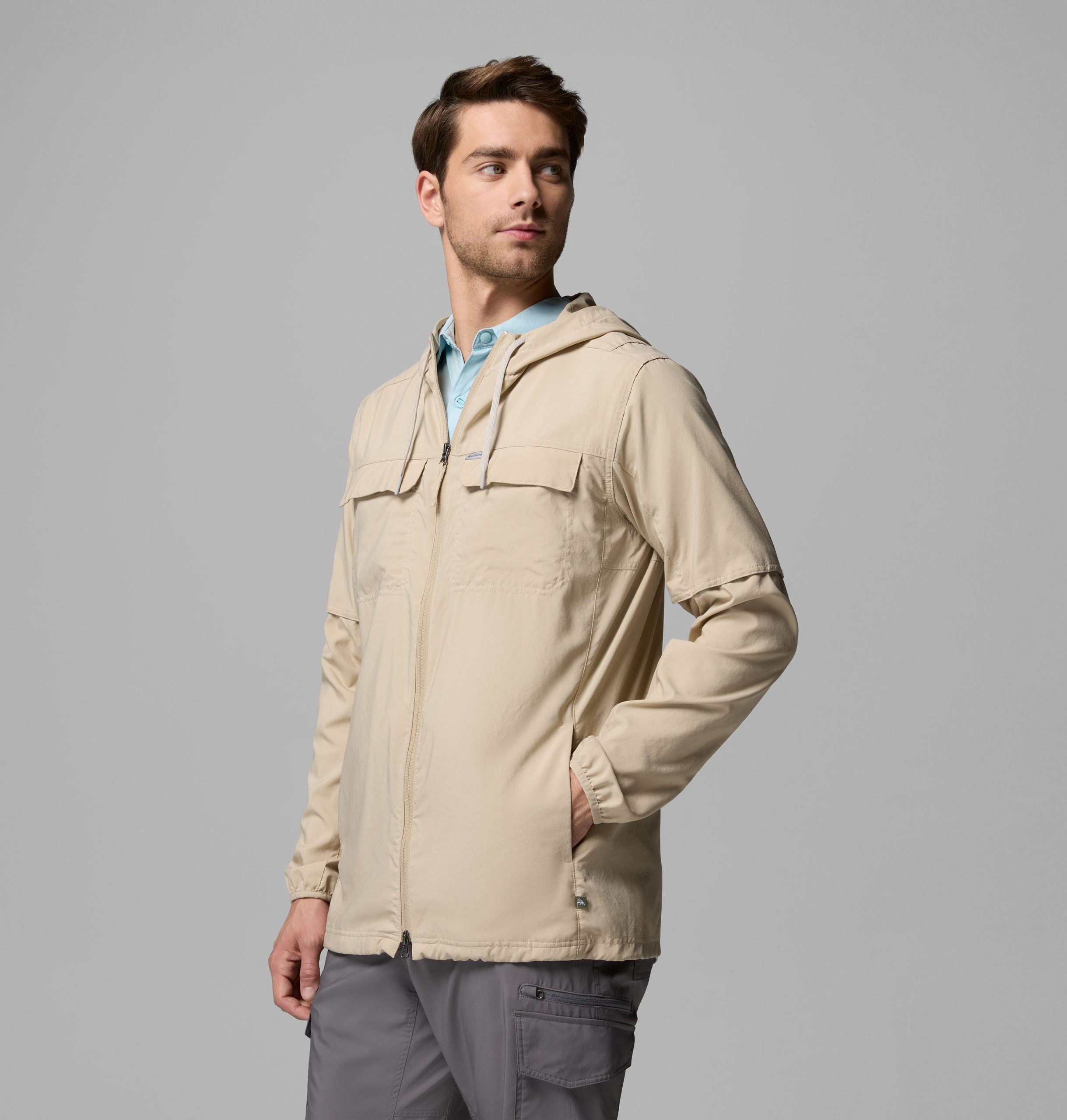 skien valley herenshirt met capuchon en lange mouwen - lang