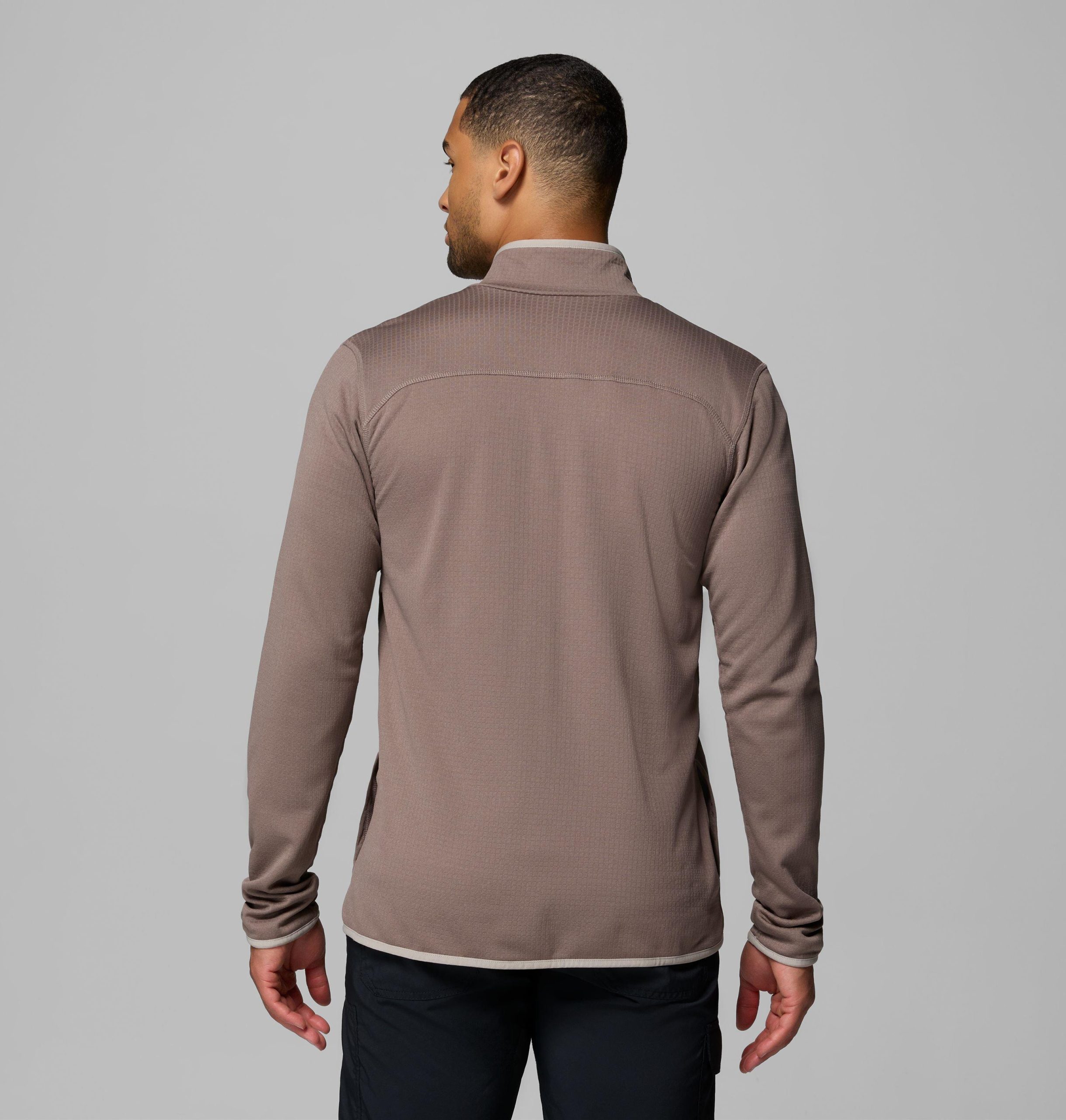essential herenjas van fleece met rasterpatroon en volledige ritssluiting - lang