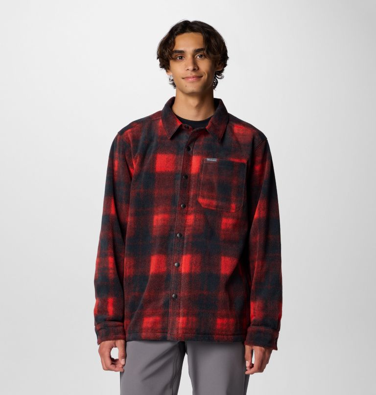 men steens mountain printed fleece shirt jacket ii