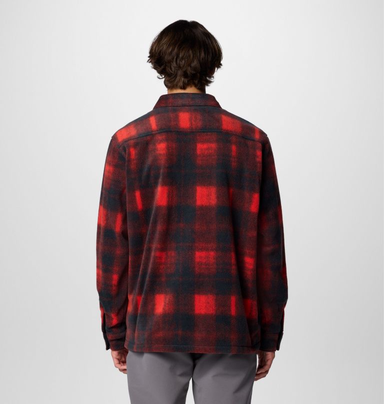 men steens mountain printed fleece shirt jacket ii