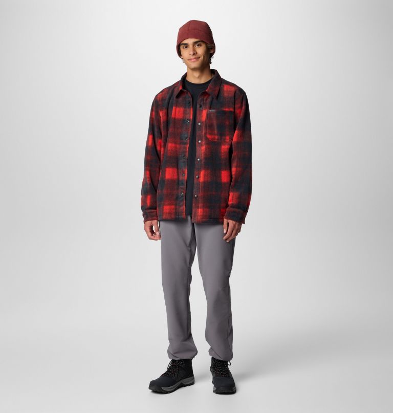 men steens mountain printed fleece shirt jacket ii
