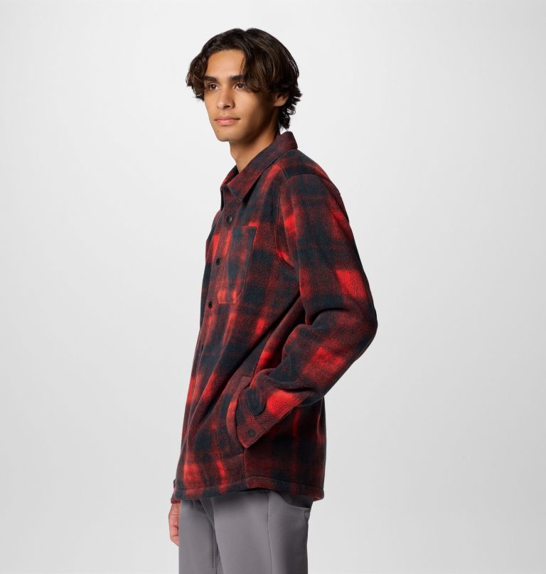 men steens mountain printed fleece shirt jacket ii