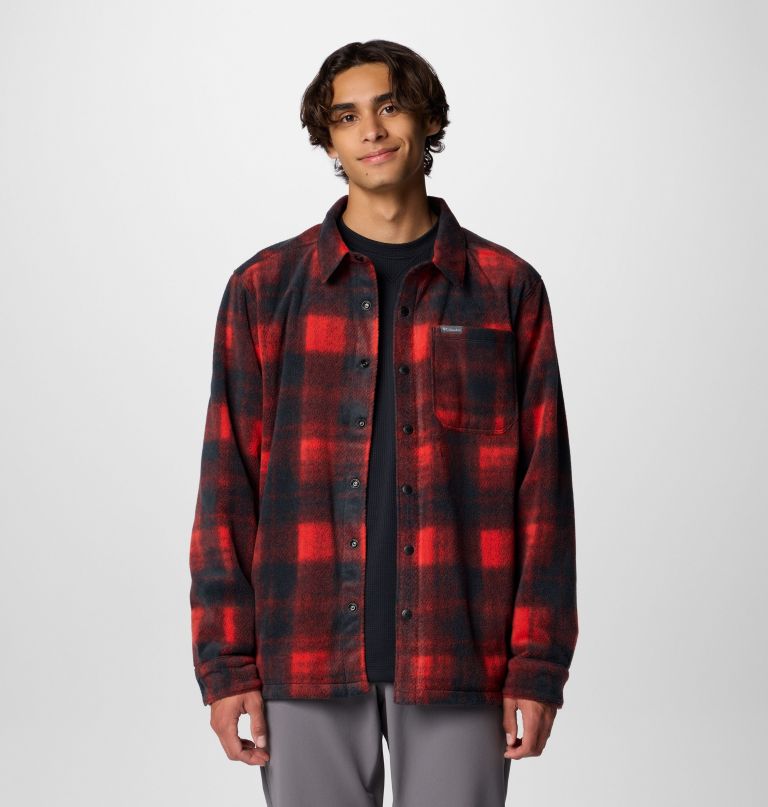 men steens mountain printed fleece shirt jacket ii