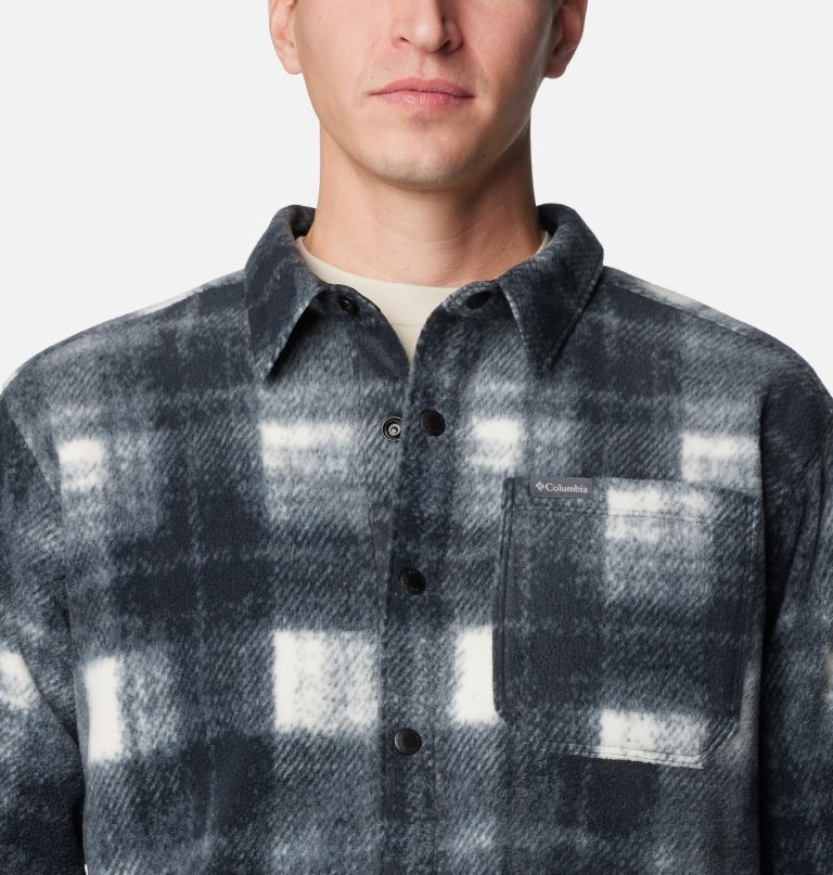 men steens mountain printed fleece shirt jacket ii