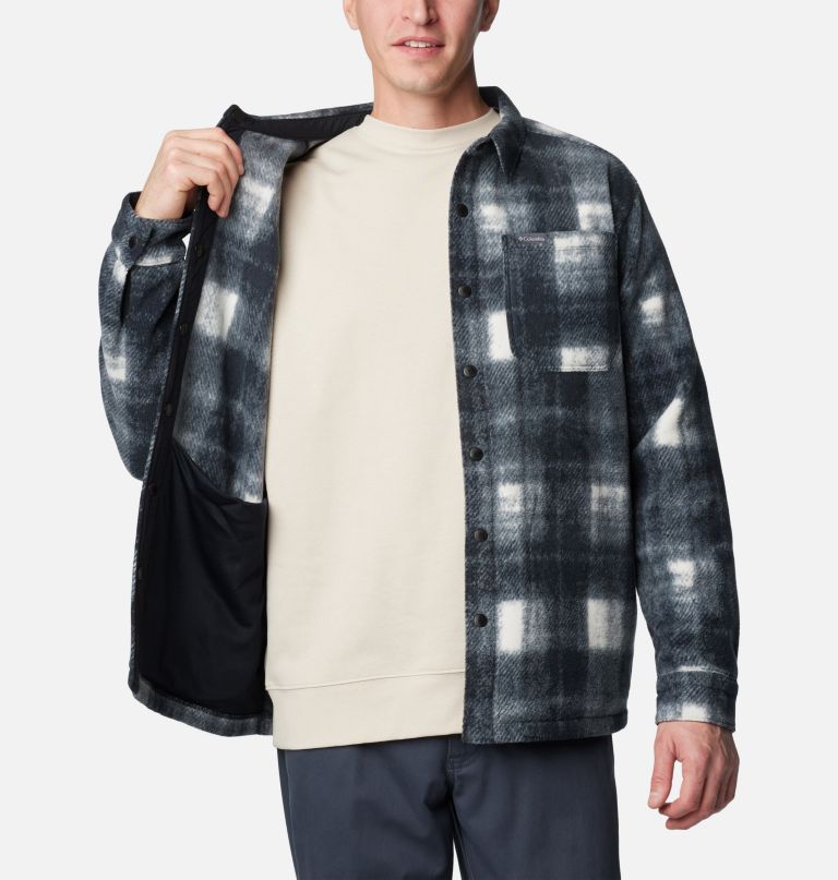 men steens mountain printed fleece shirt jacket ii