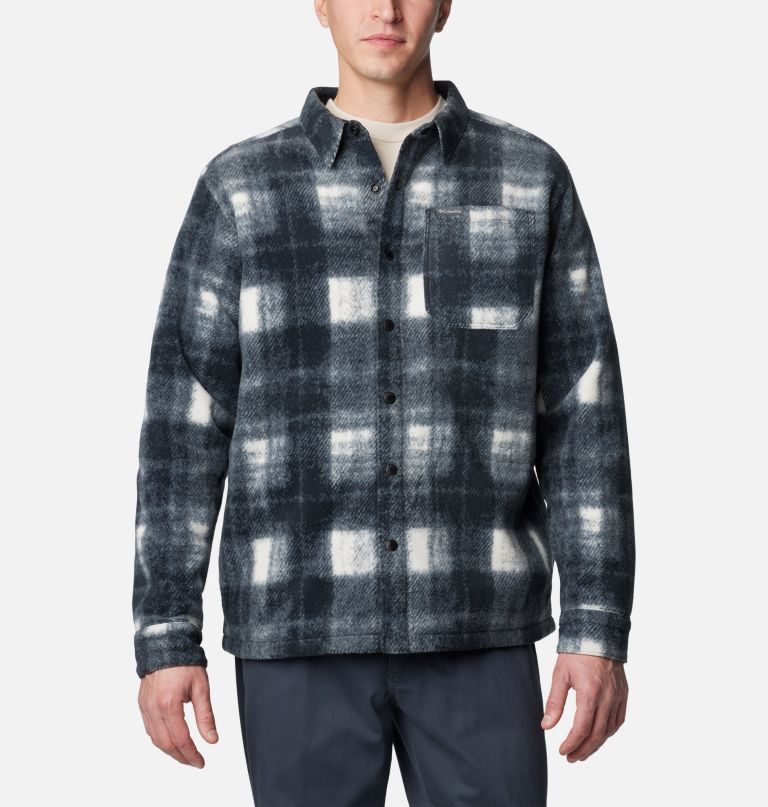 men steens mountain printed fleece shirt jacket ii