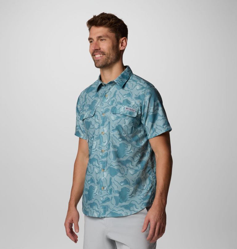 men pfg uncharted printed short sleeve shirt