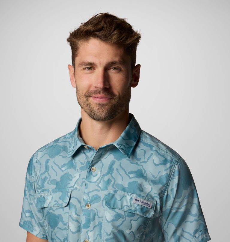 men pfg uncharted printed short sleeve shirt