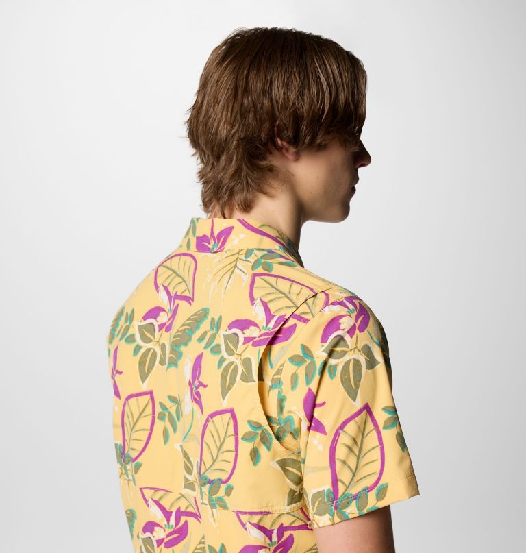 men tech trail utility printed woven short sleeve shirt