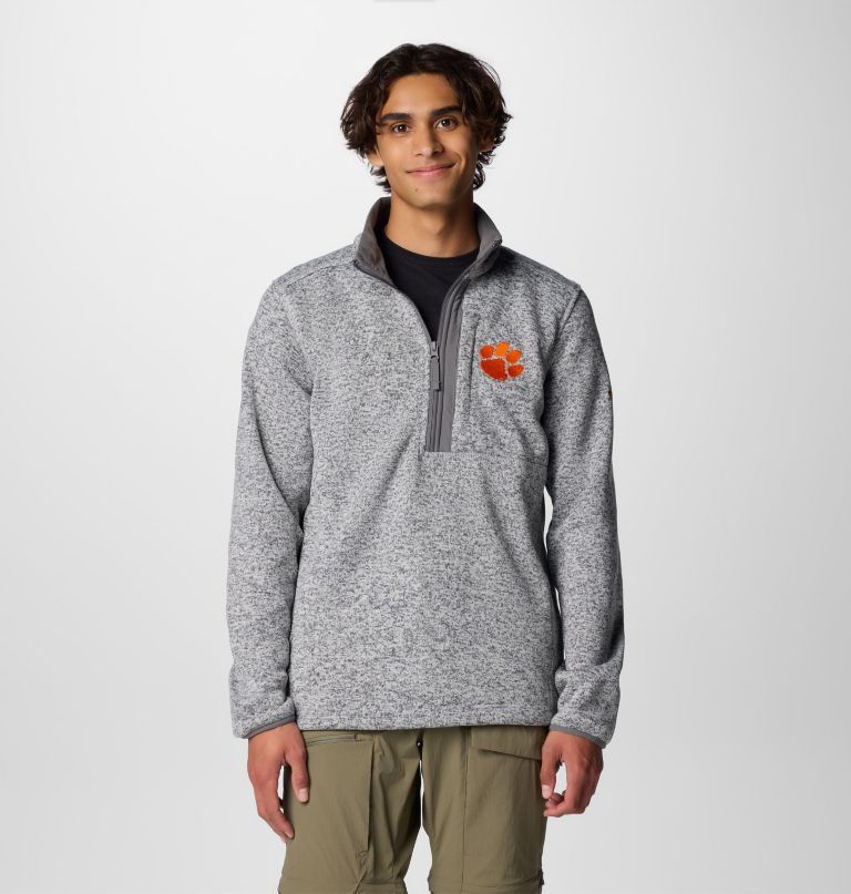 men collegiate sweater weather fleece half zip pullover - clemson