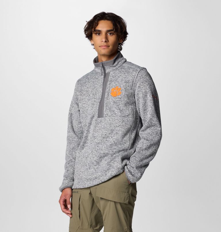 men collegiate sweater weather fleece half zip pullover - clemson