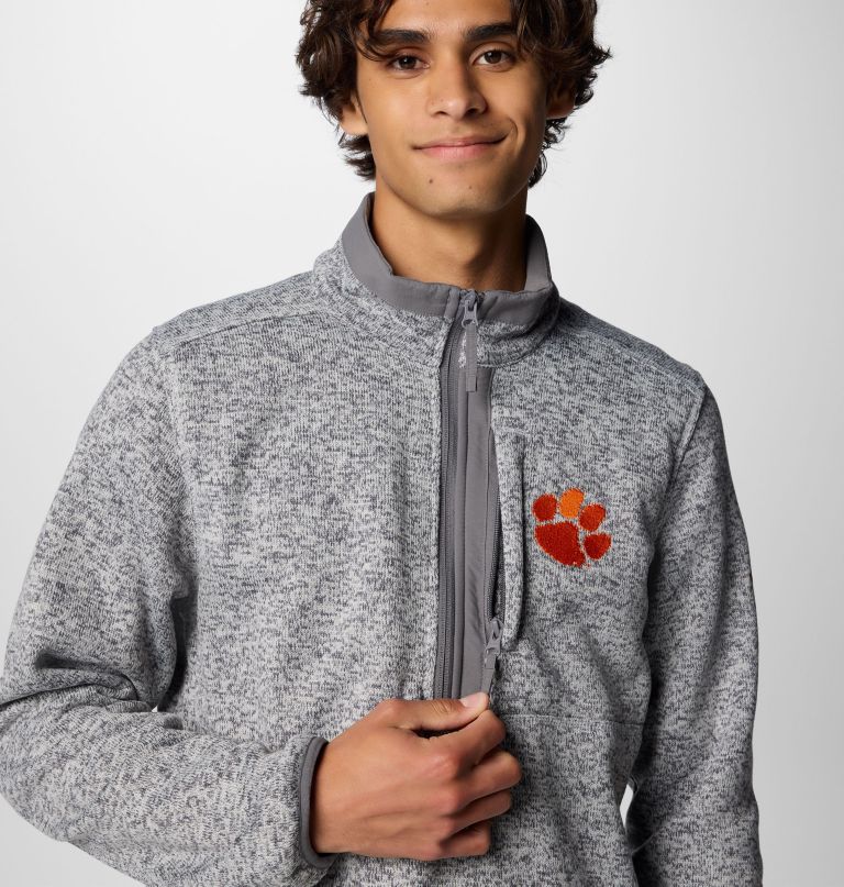 men collegiate sweater weather fleece half zip pullover - clemson