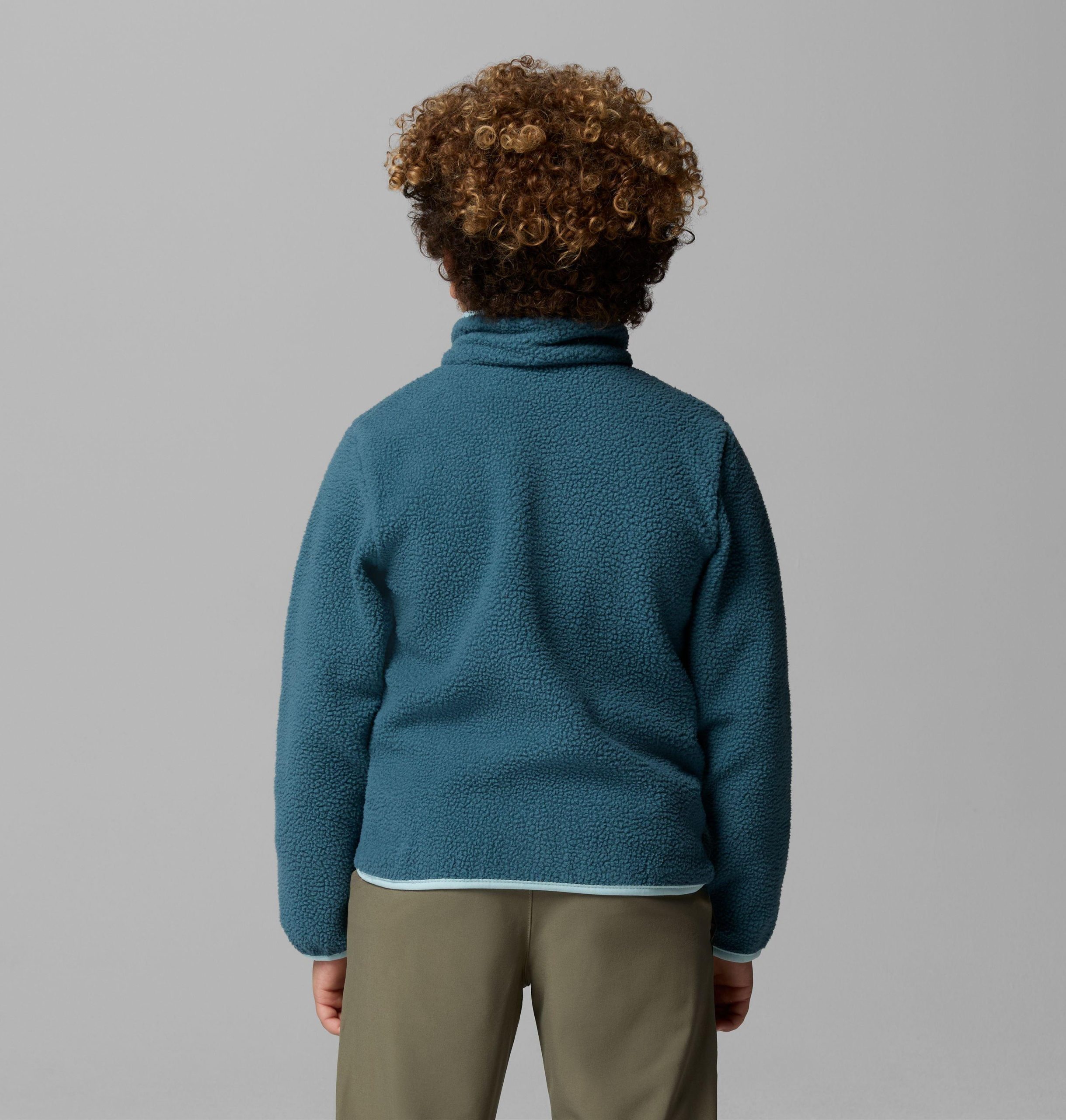 helvetia ii fleece trui met halve drukknoopsluiting voor kinderen