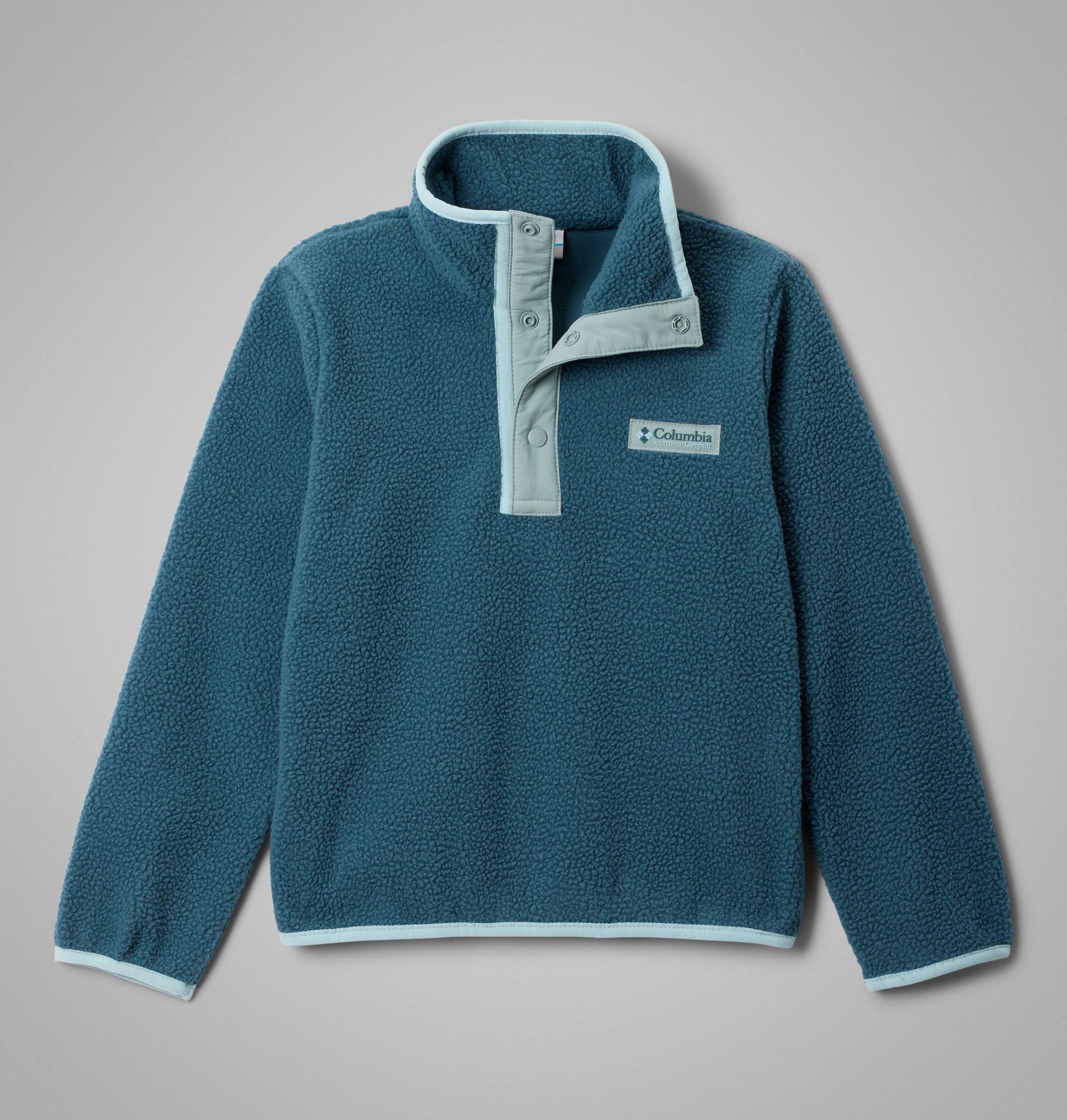 helvetia ii fleece trui met halve drukknoopsluiting voor kinderen