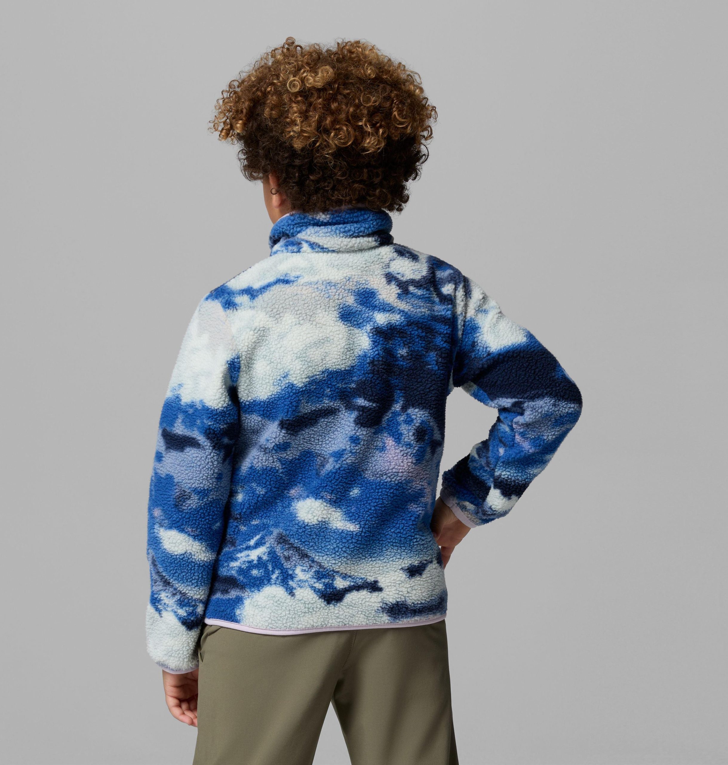 kinderpullover van helvetia ii met print en halve drukknoopsluiting