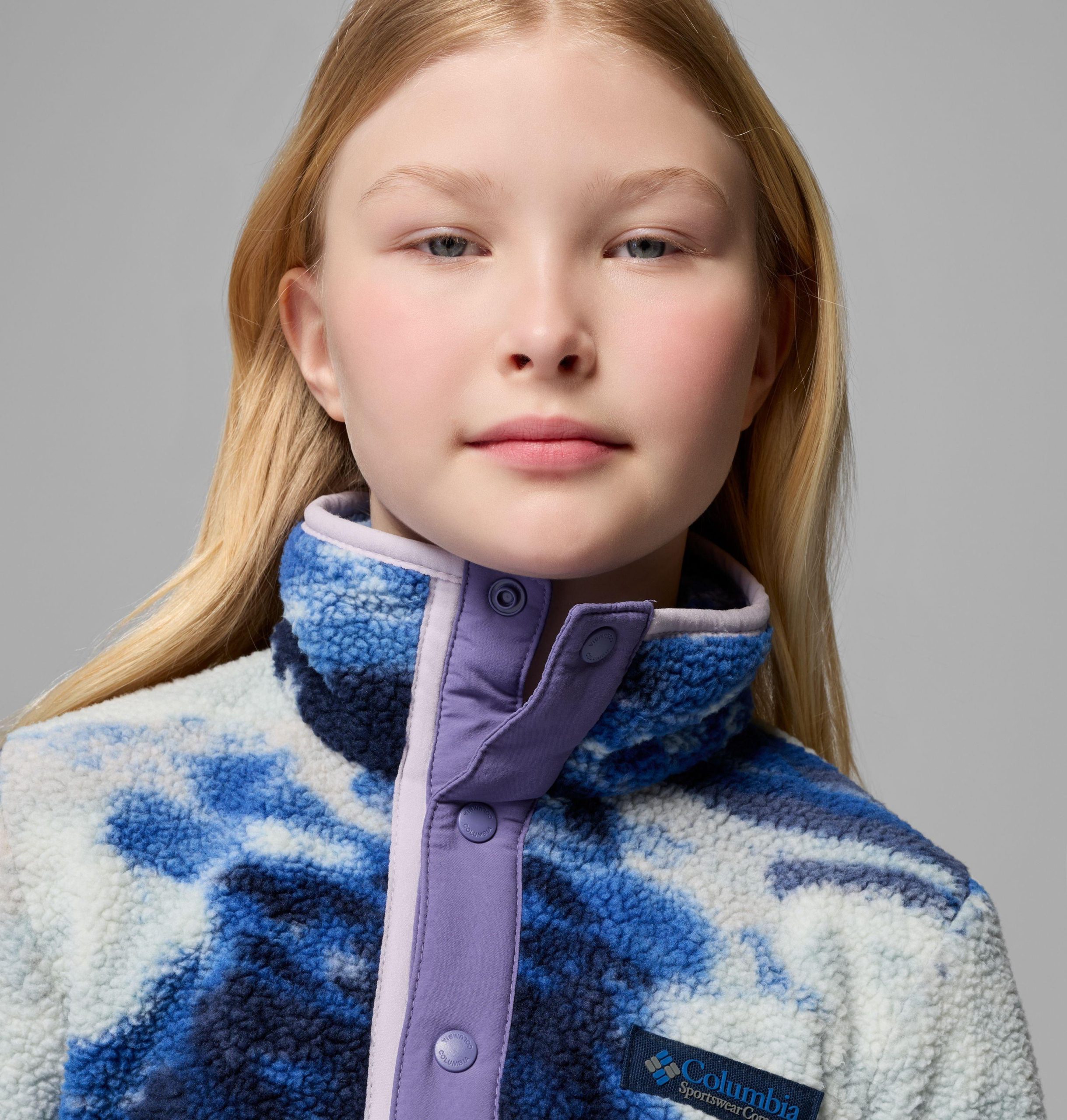 kinderpullover van helvetia ii met print en halve drukknoopsluiting