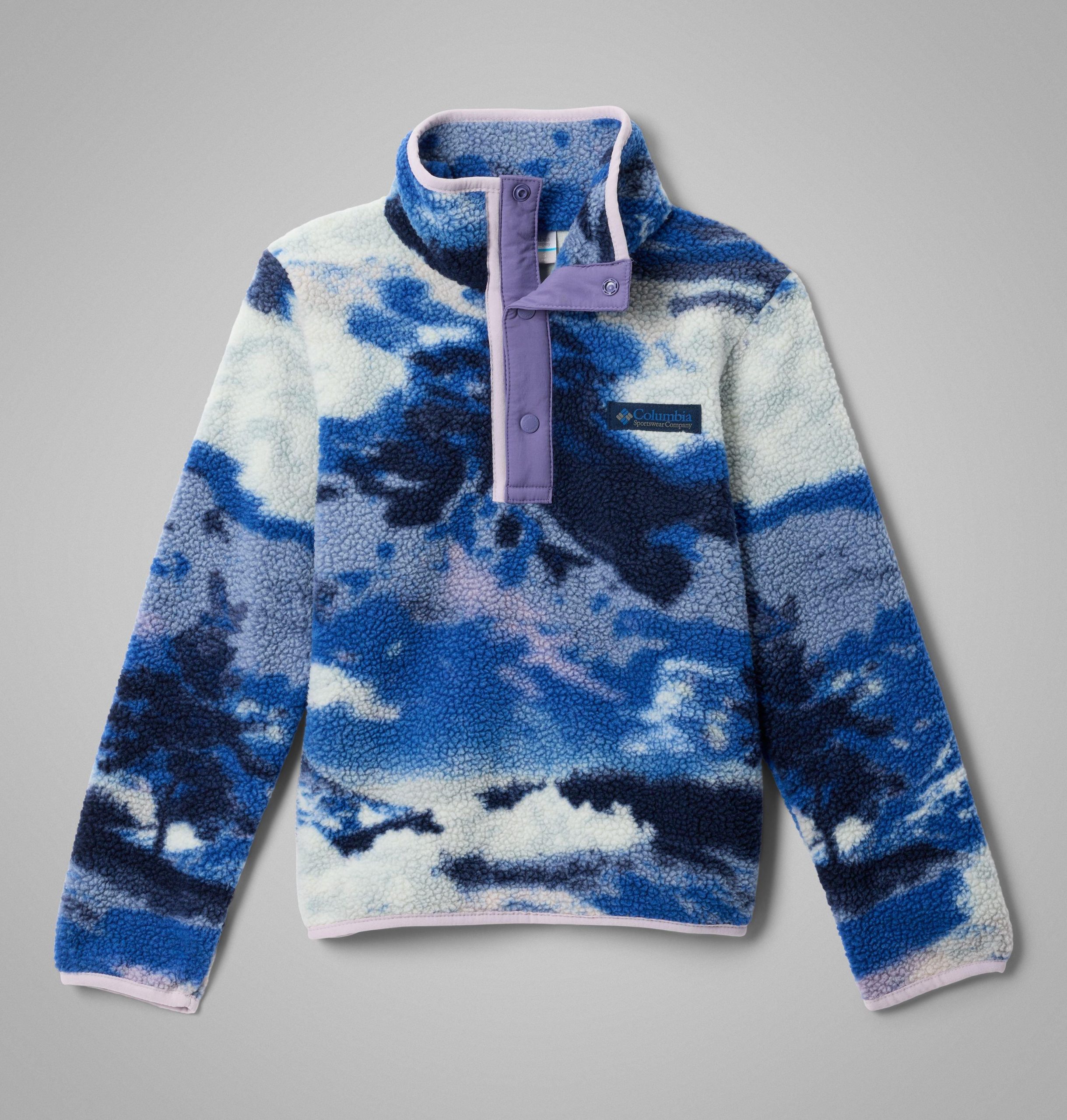 kinderpullover van helvetia ii met print en halve drukknoopsluiting