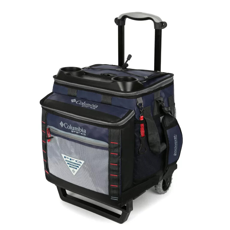 columbia pfg big katuna rolling cooler - 60-can capacity
