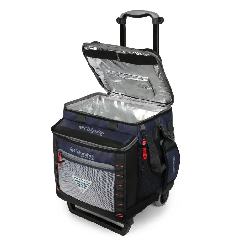 columbia pfg big katuna rolling cooler - 60-can capacity