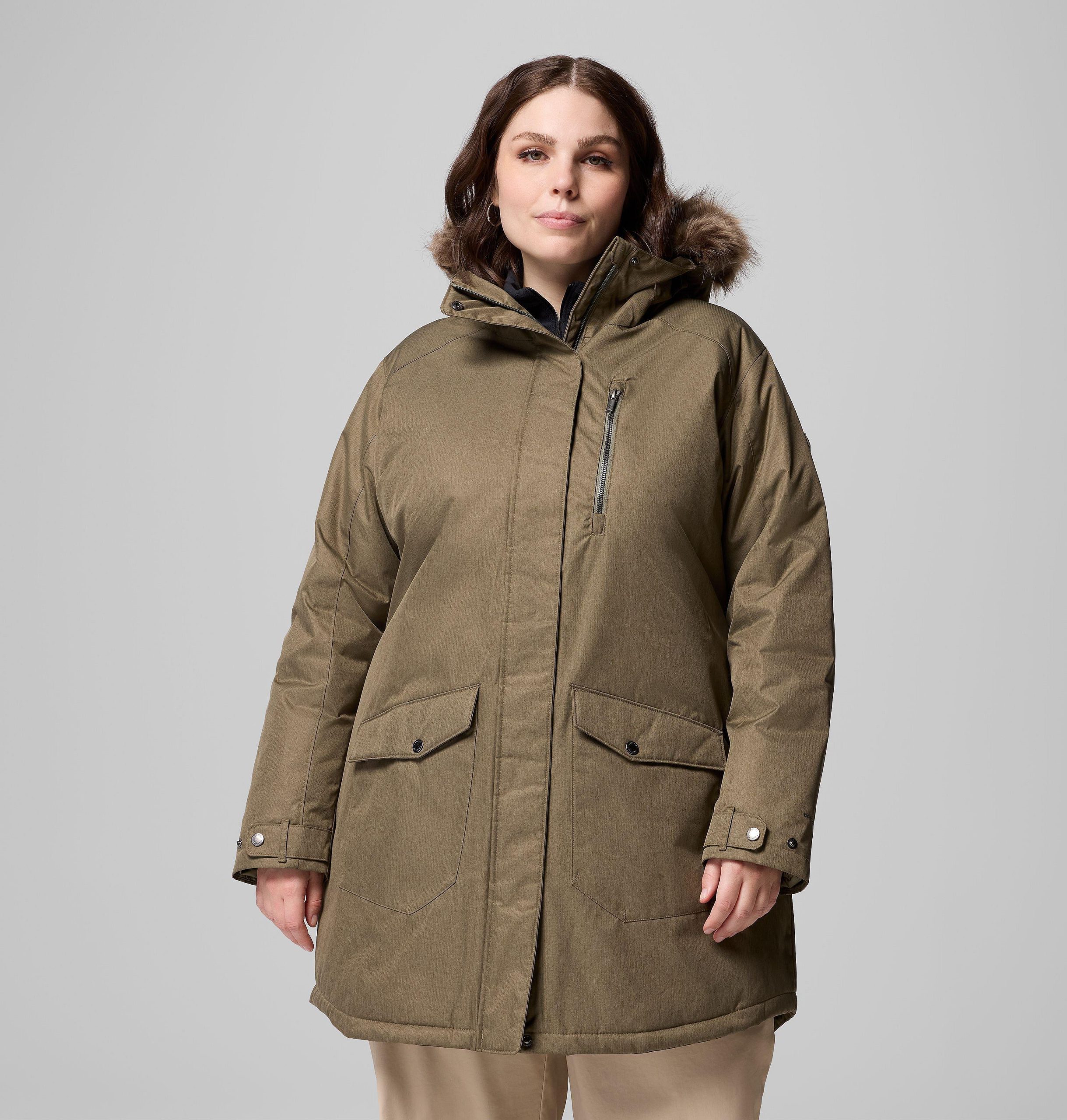 suttle mountain lange geïsoleerde jas voor dames - plus size