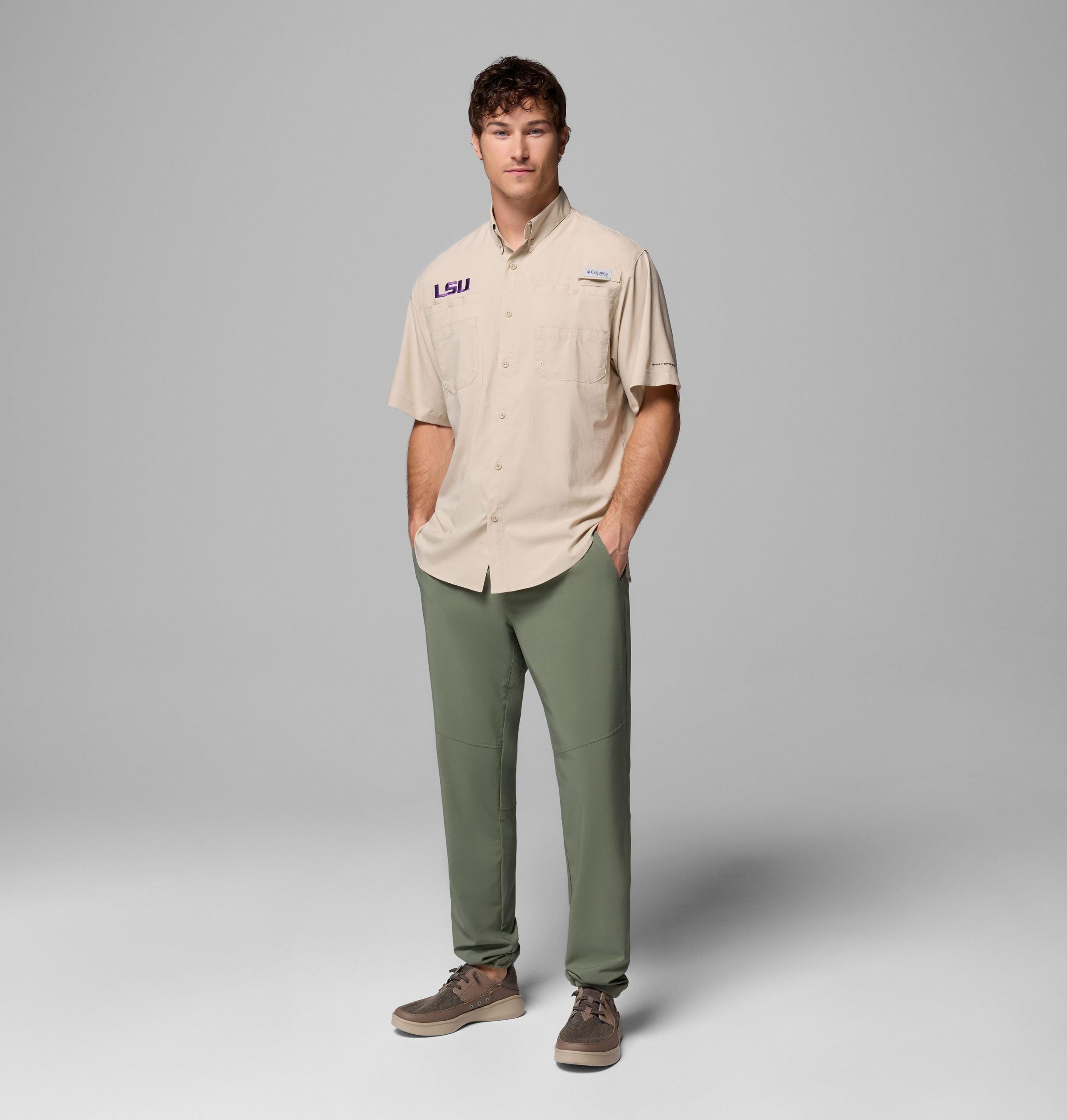 heren college pfg tamiami shirt met korte mouwen - lsu