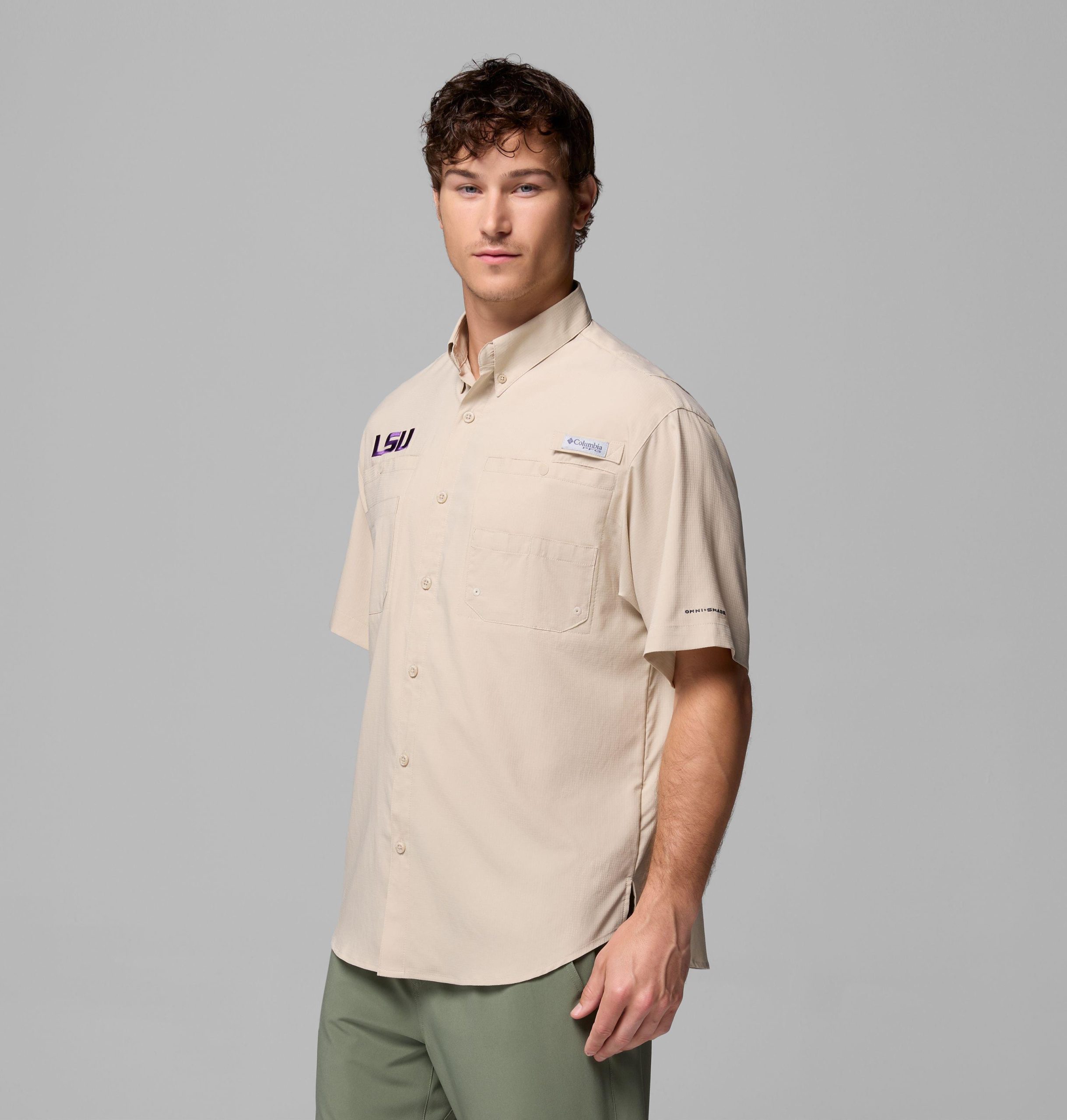 heren college pfg tamiami shirt met korte mouwen - lsu