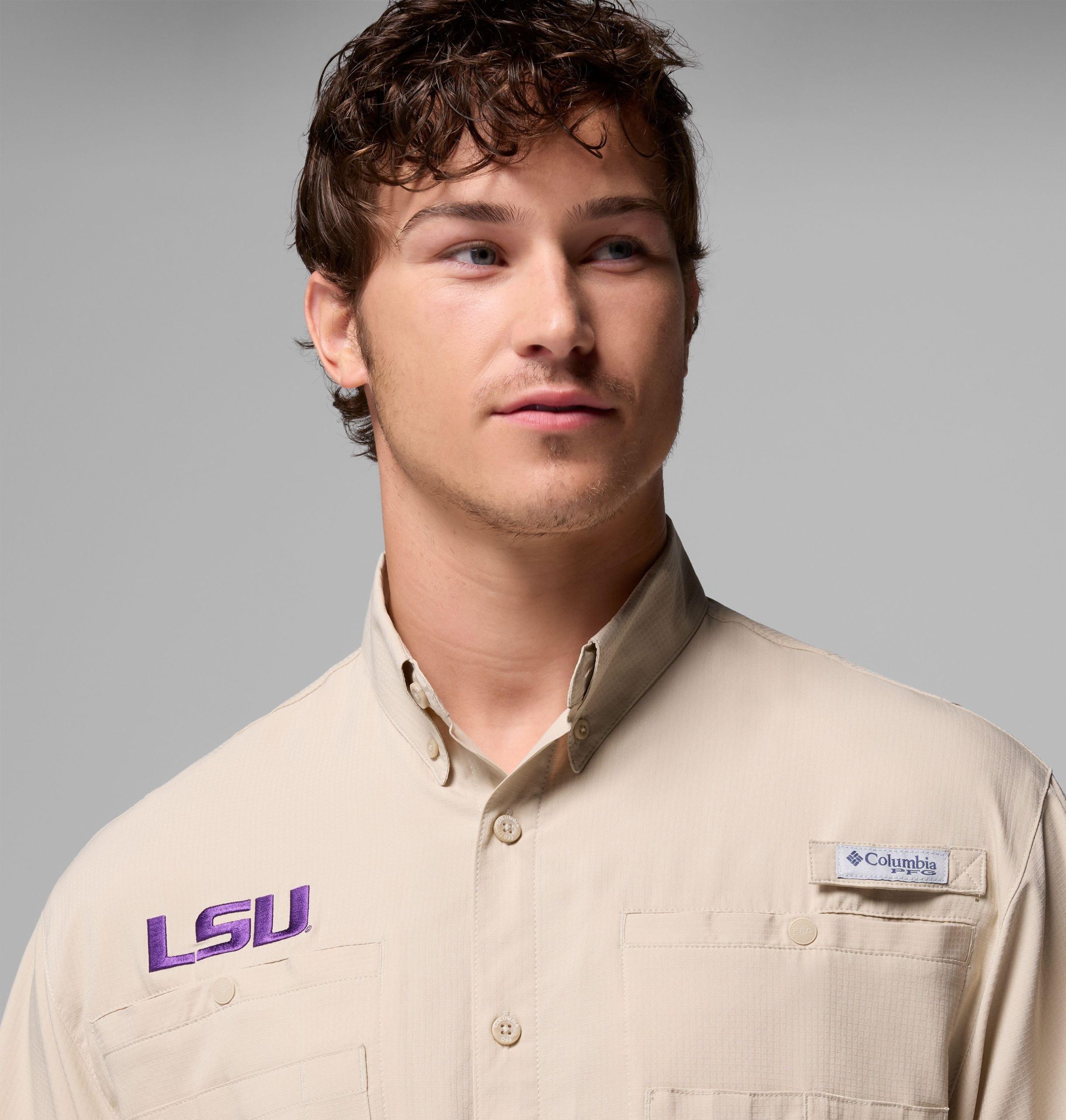 heren college pfg tamiami shirt met korte mouwen - lsu