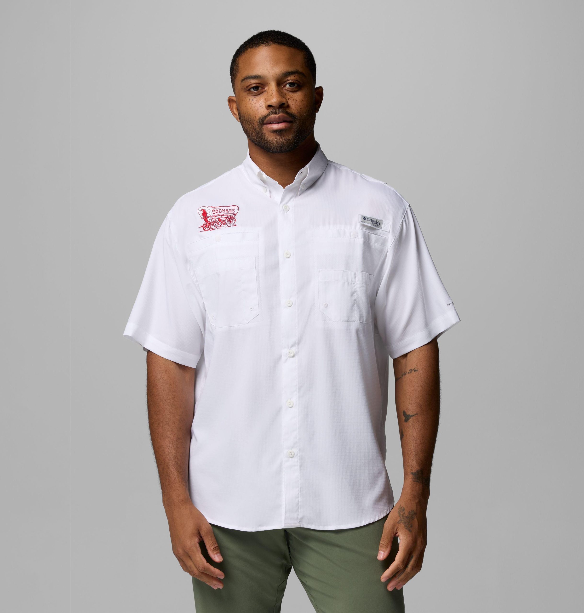 heren pfg tamiami shirt met korte mouwen - oklahoma