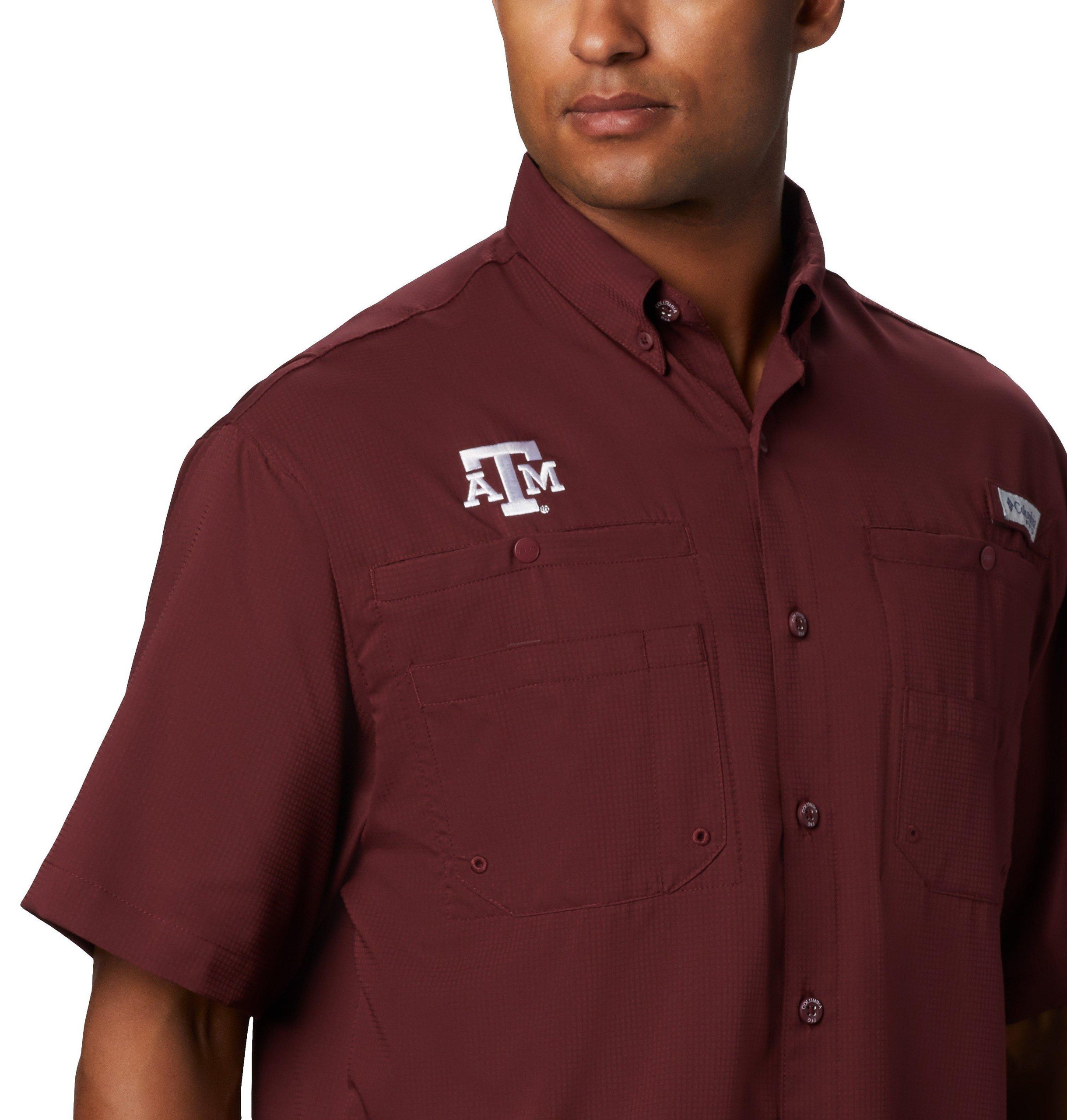 heren t-shirt met korte mouwen pfg tamiami - texas am