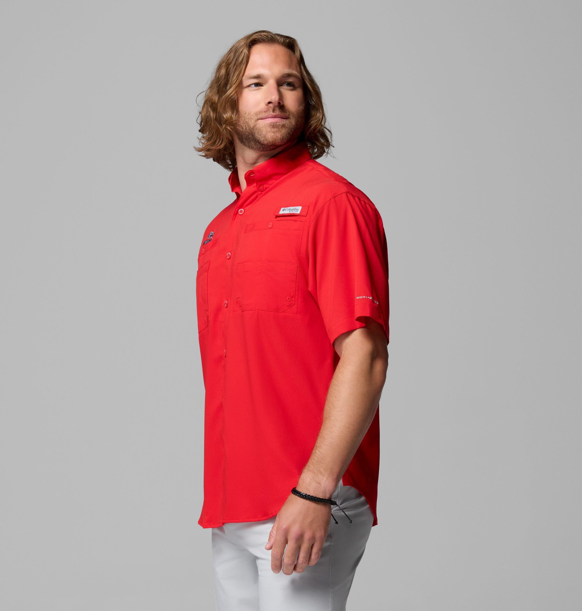 heren pfg tamiami shirt met korte mouwen - georgia