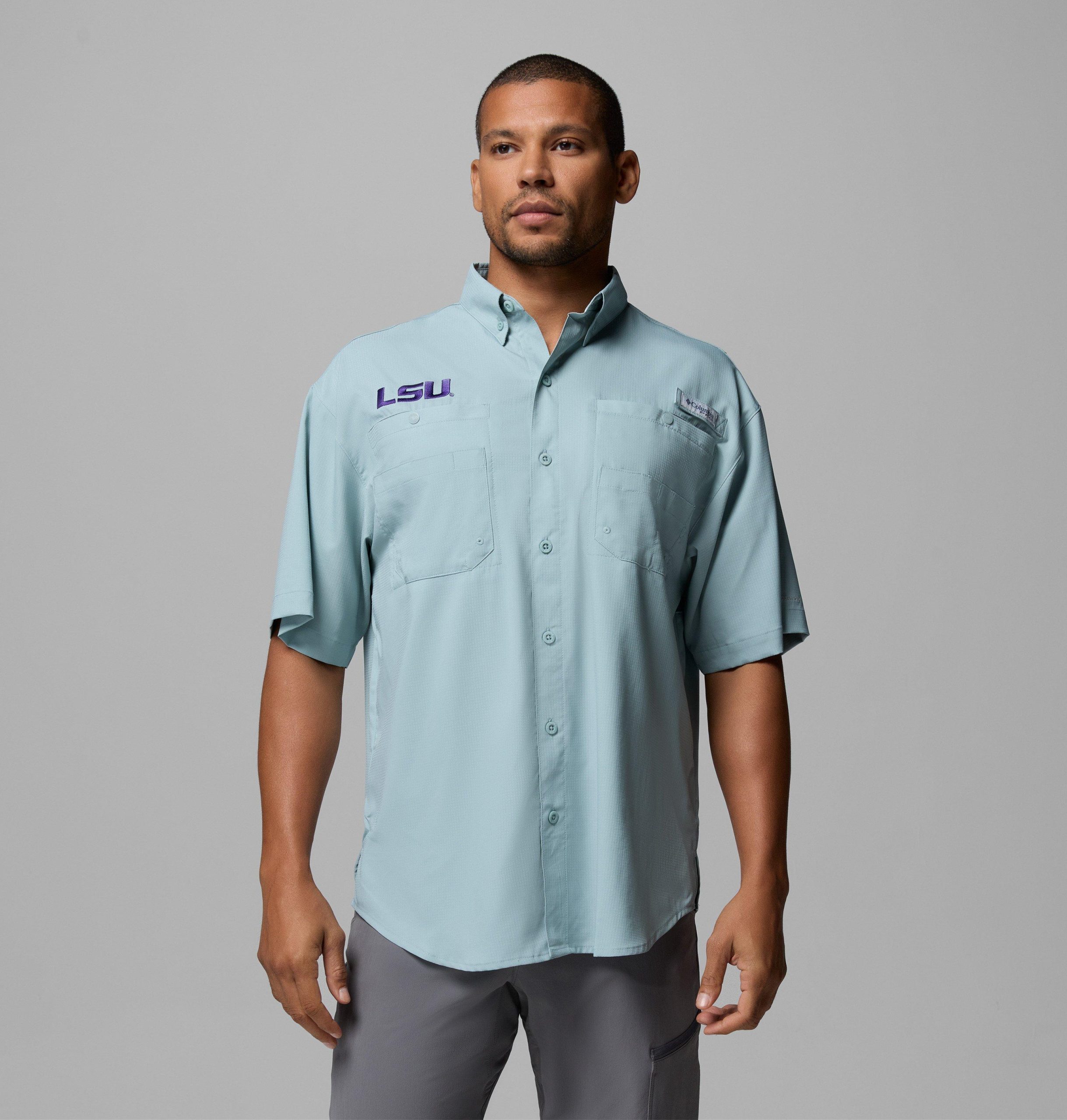 heren pfg tamiami shirt met korte mouwen - lang - louisiana