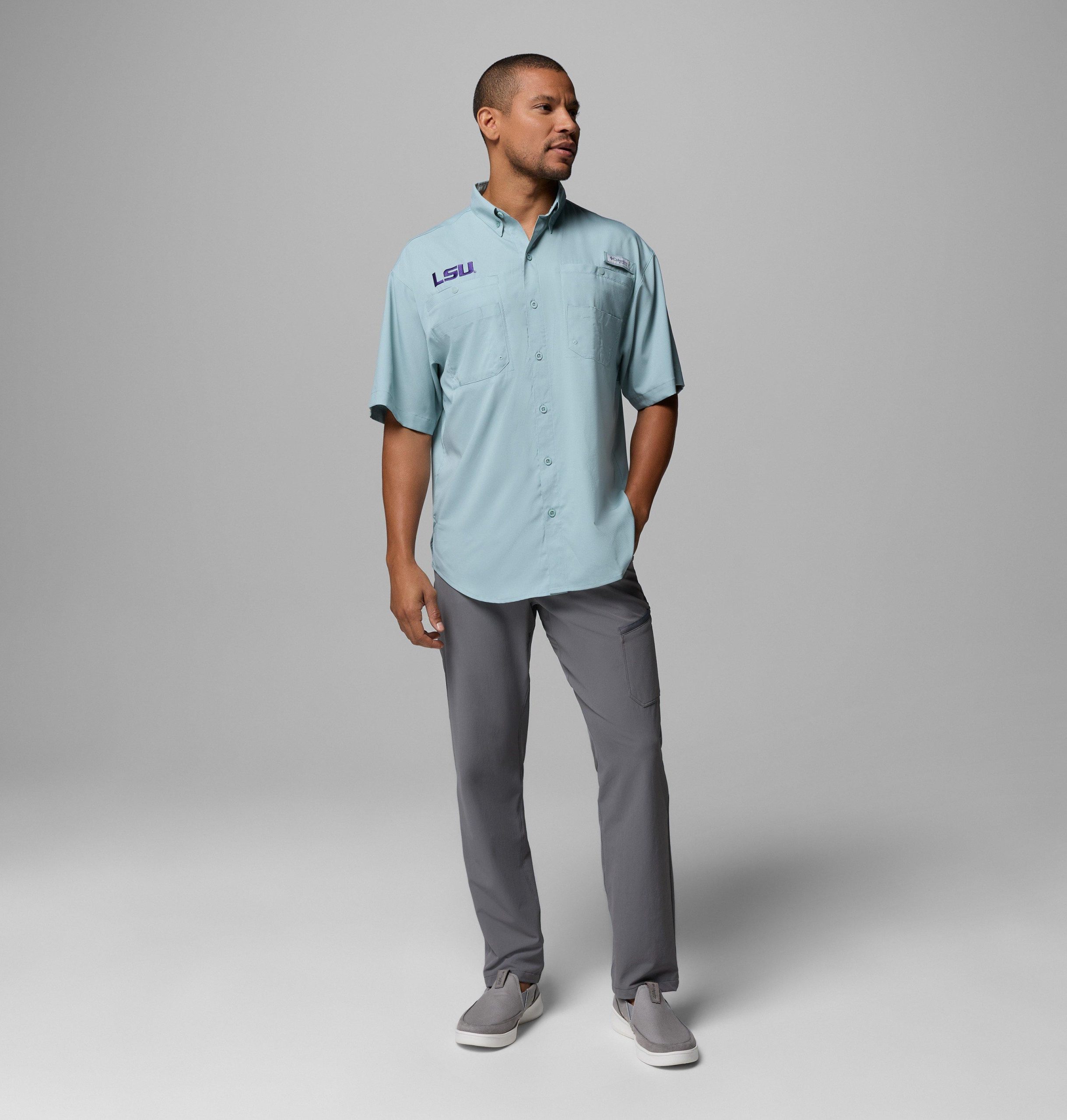heren pfg tamiami shirt met korte mouwen - lang - louisiana