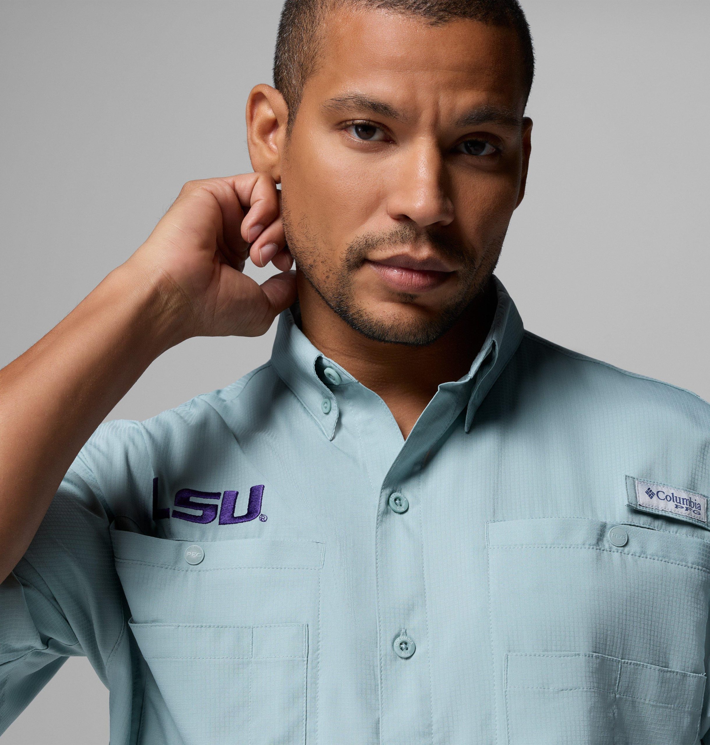 heren pfg tamiami shirt met korte mouwen - lang - louisiana