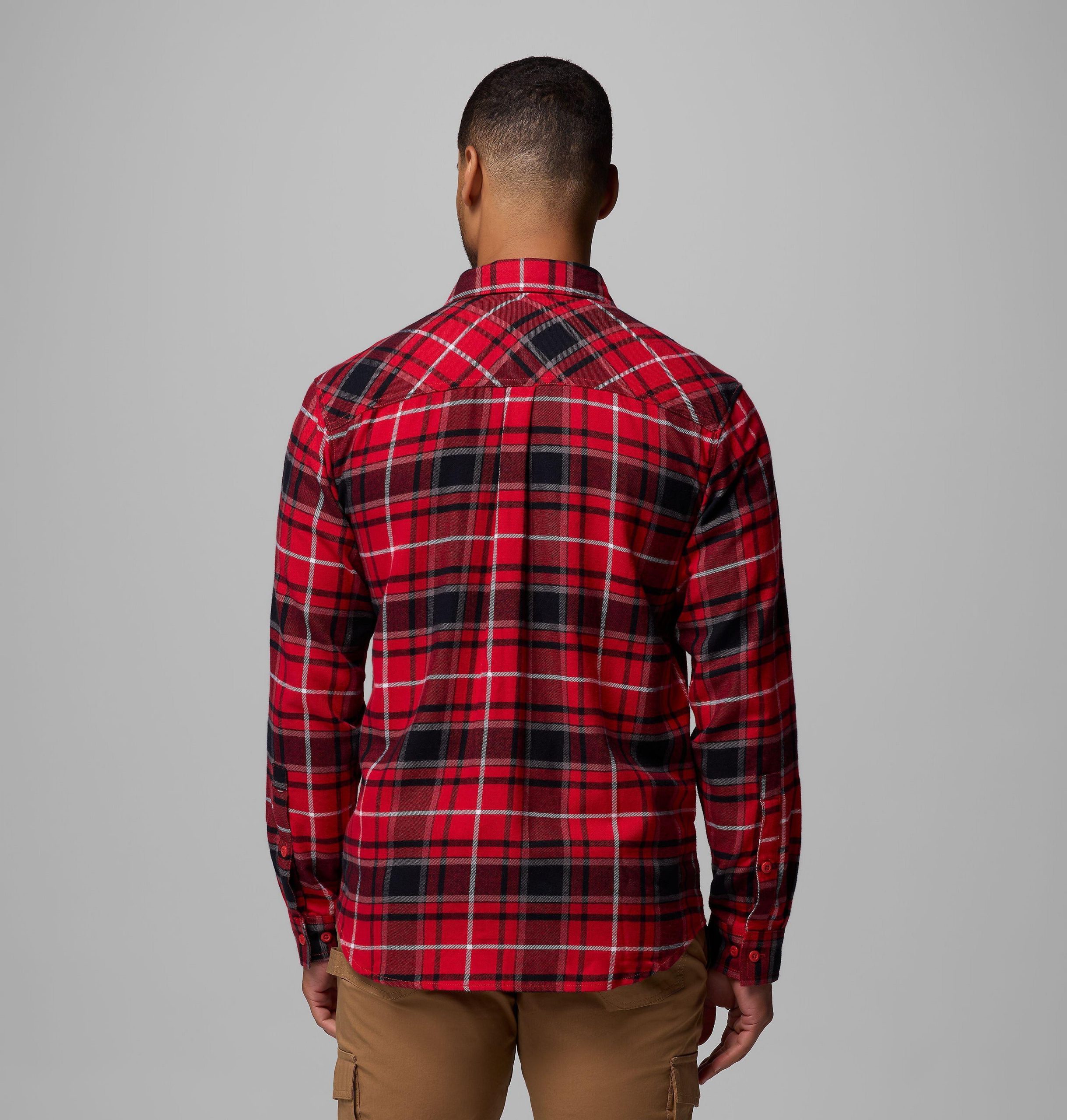 heren flanellen shirt met lange mouwen en opdruk van een flare gun wisconsin