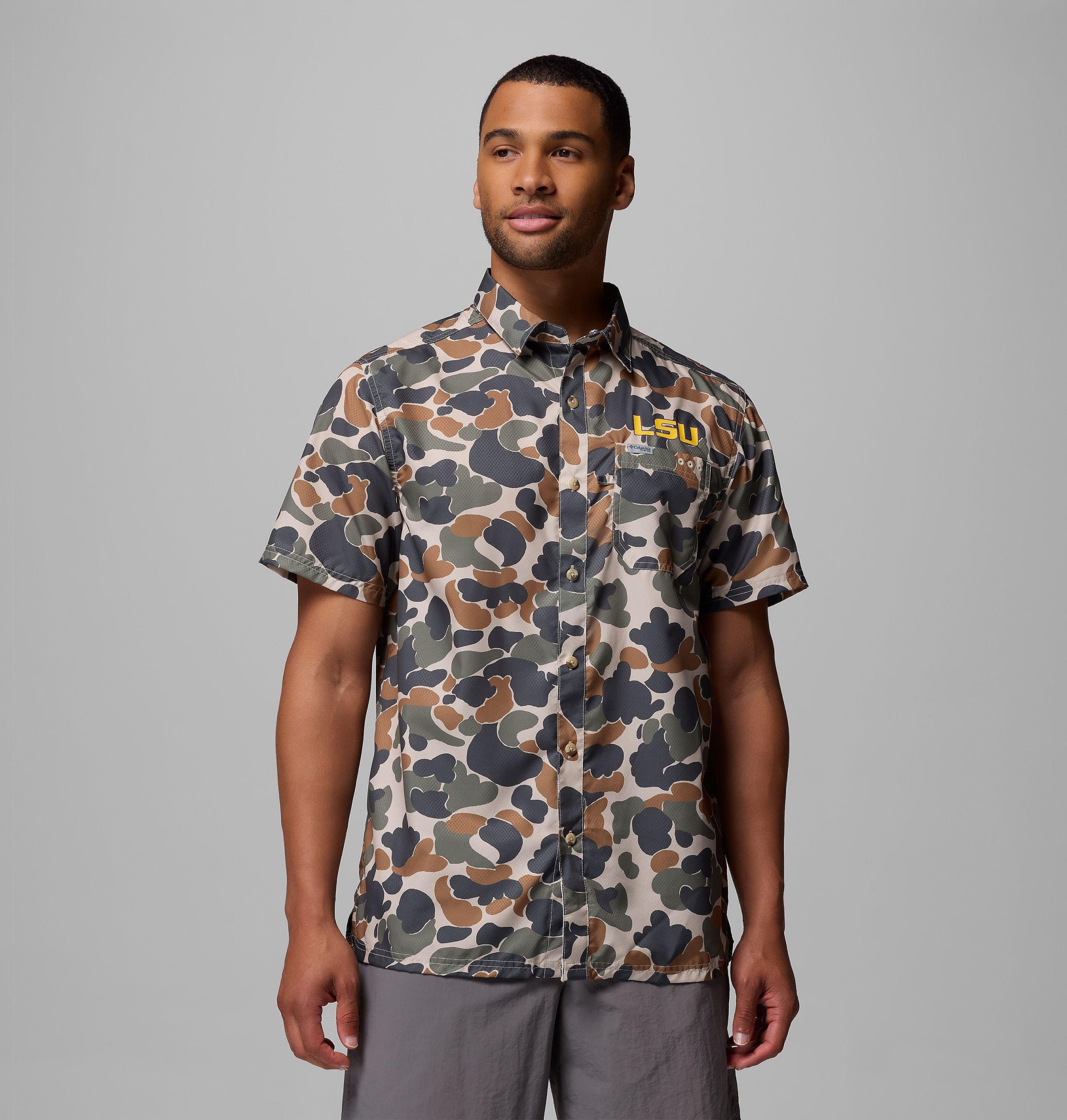 heren pfg super slack tide shirt - lsu