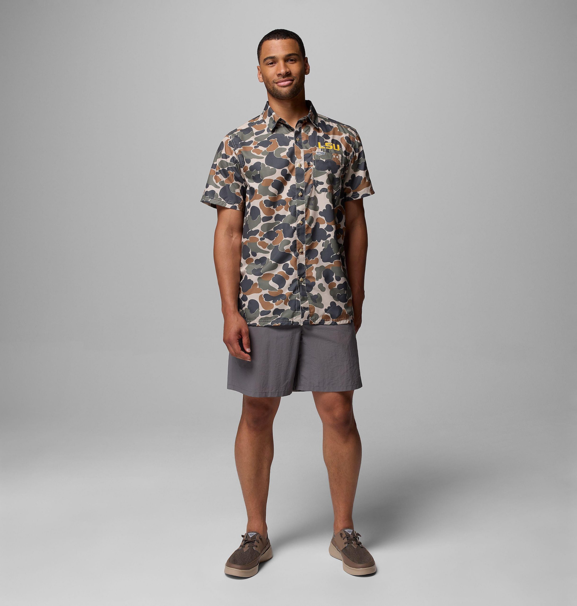 heren pfg super slack tide shirt - lsu