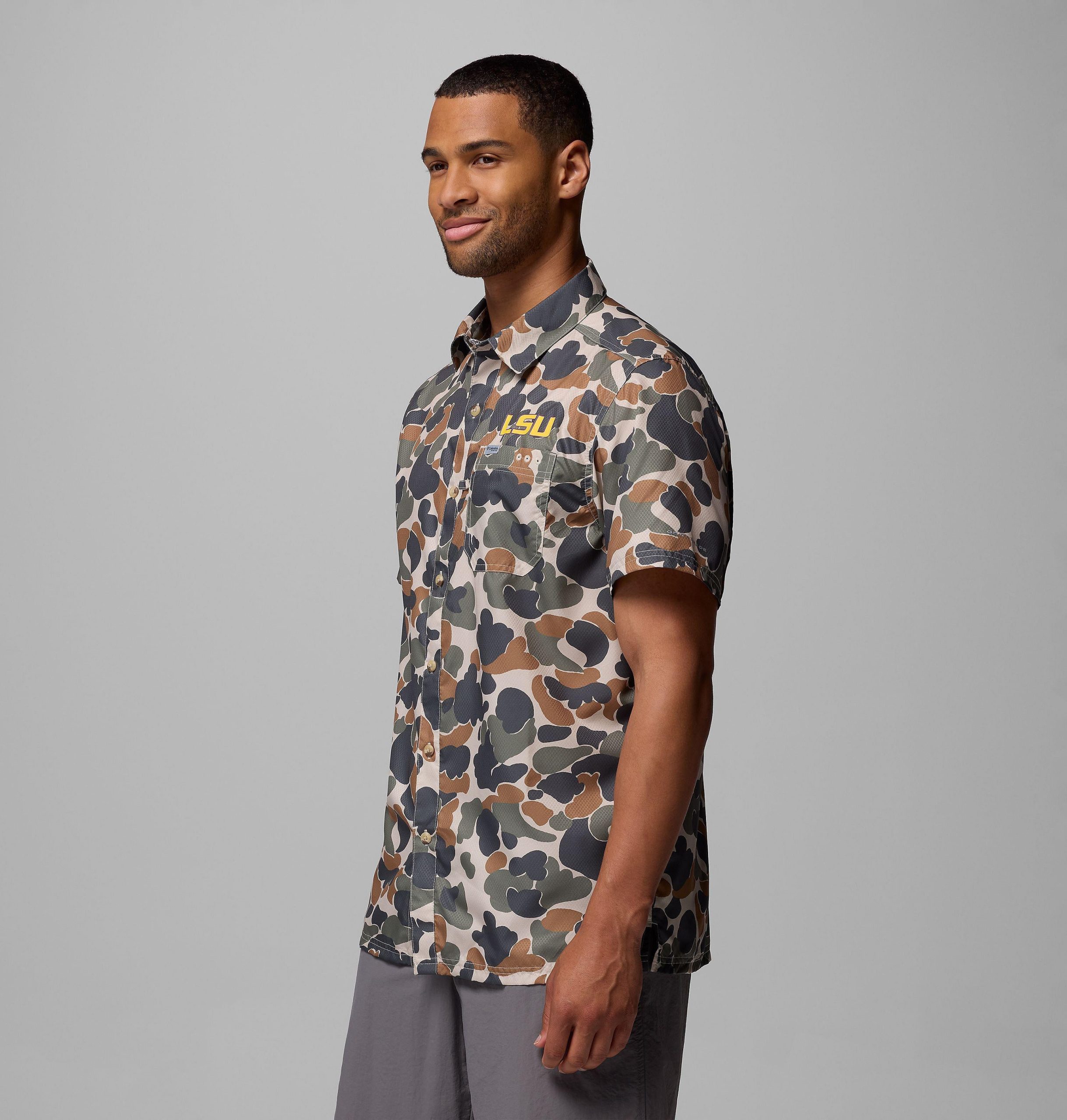 heren pfg super slack tide shirt - lsu