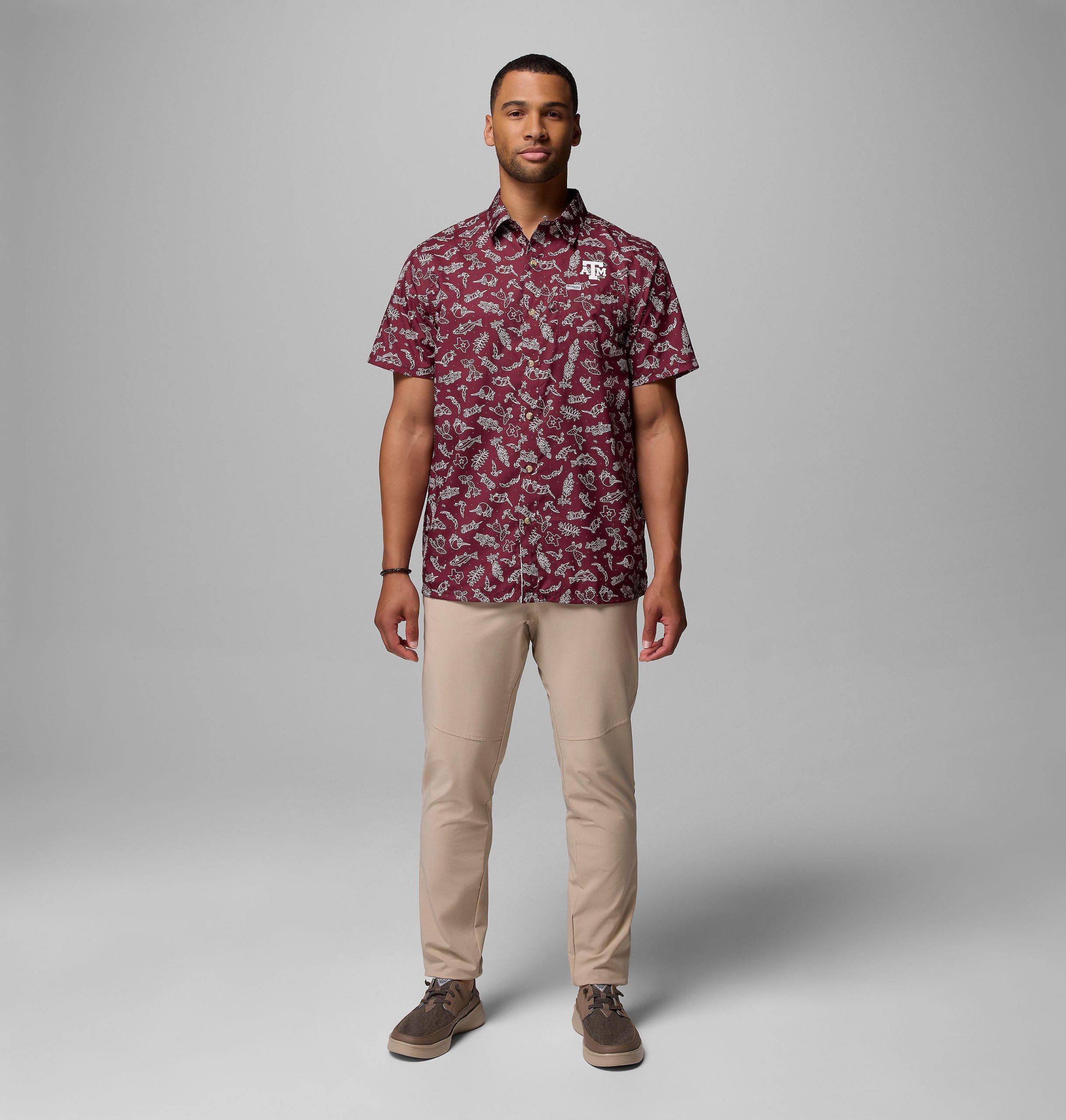 heren pfg super slack tide shirt - texas am