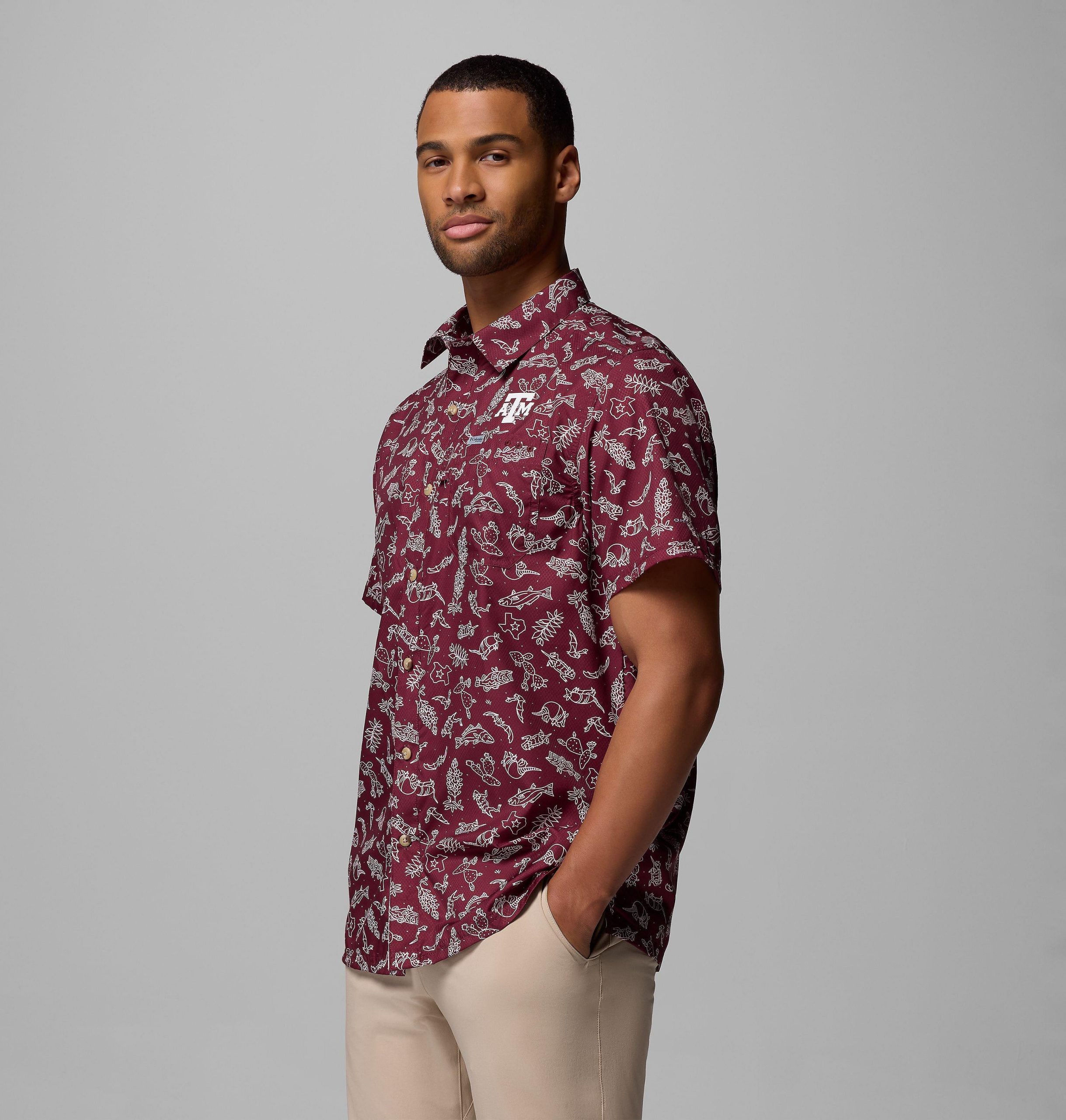 heren pfg super slack tide shirt - texas am