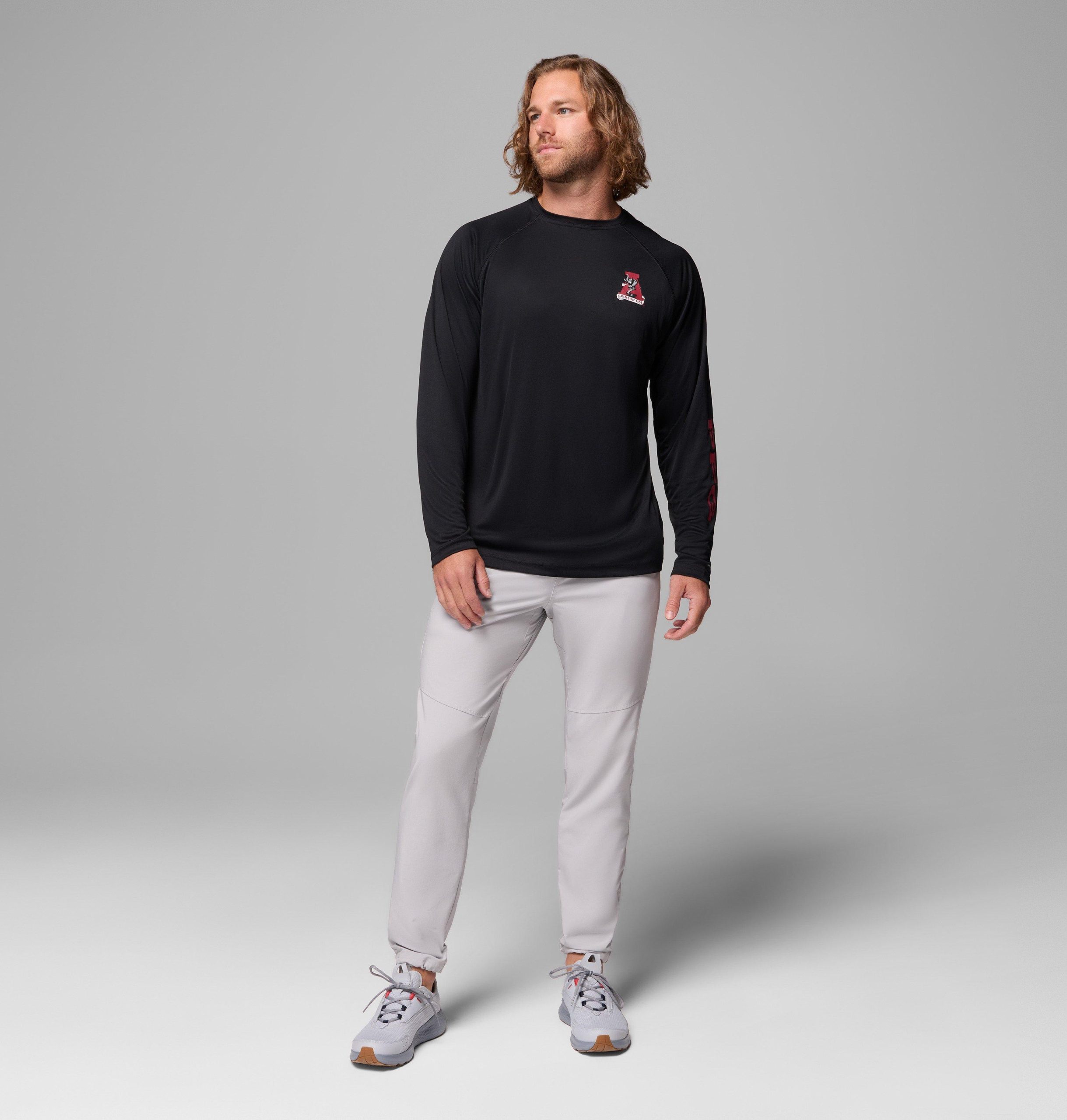 heren college pfg terminal tackle shirt met lange mouwen - tall - alabama