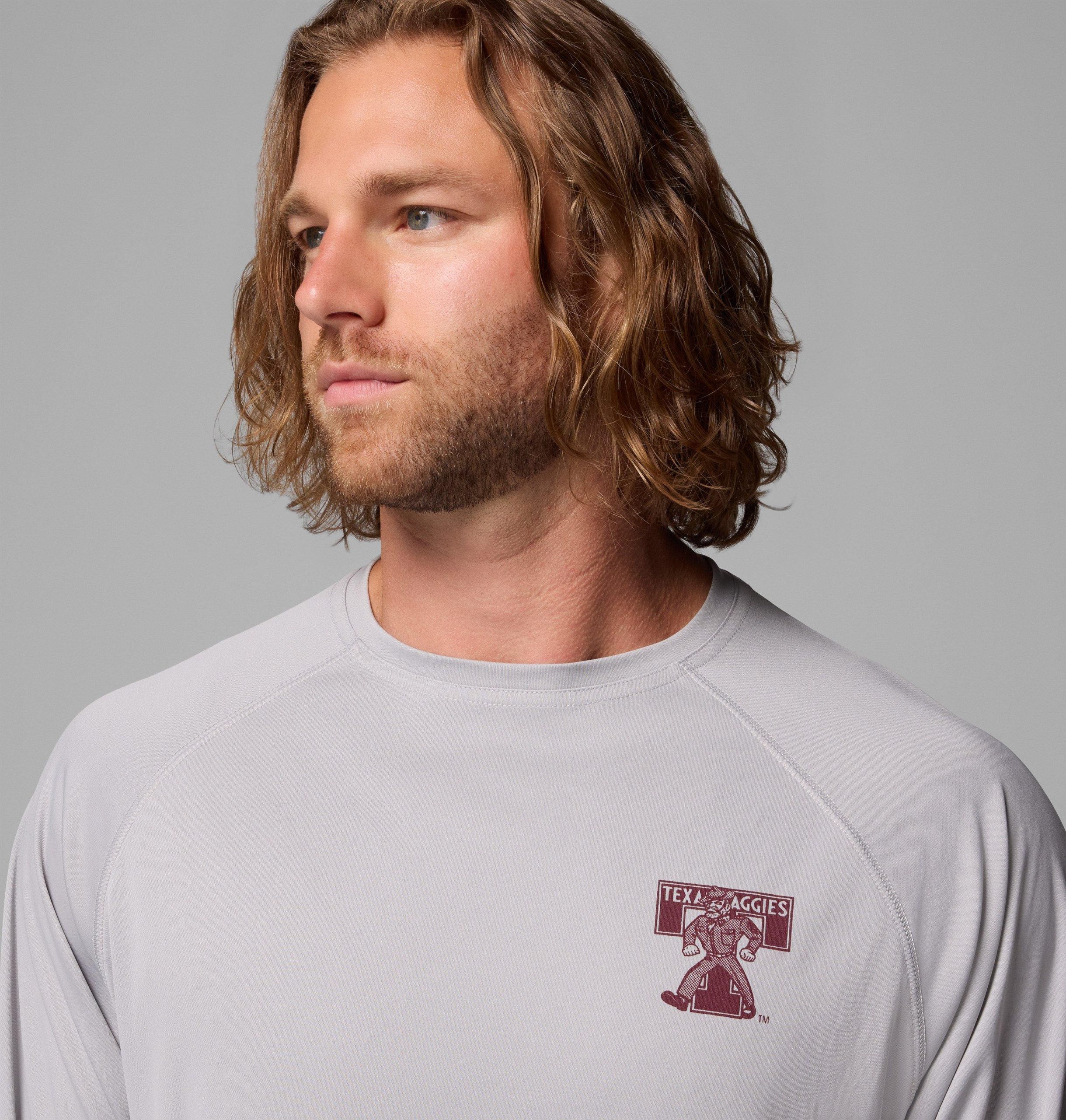 heren pfg terminal tackle shirt met lange mouwen - tall - texas am
